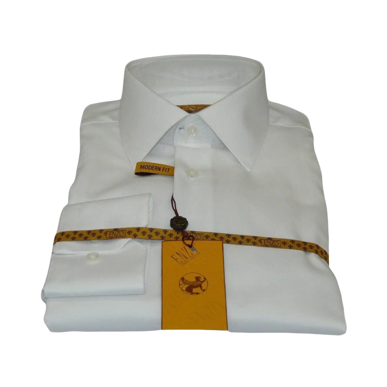 Mens ENZO Egyptian Soft Cotton Dress Shirt Barrel Cuff Wrinkle Free 61101 White - J.Valintin Men's Wear Legend - 13129