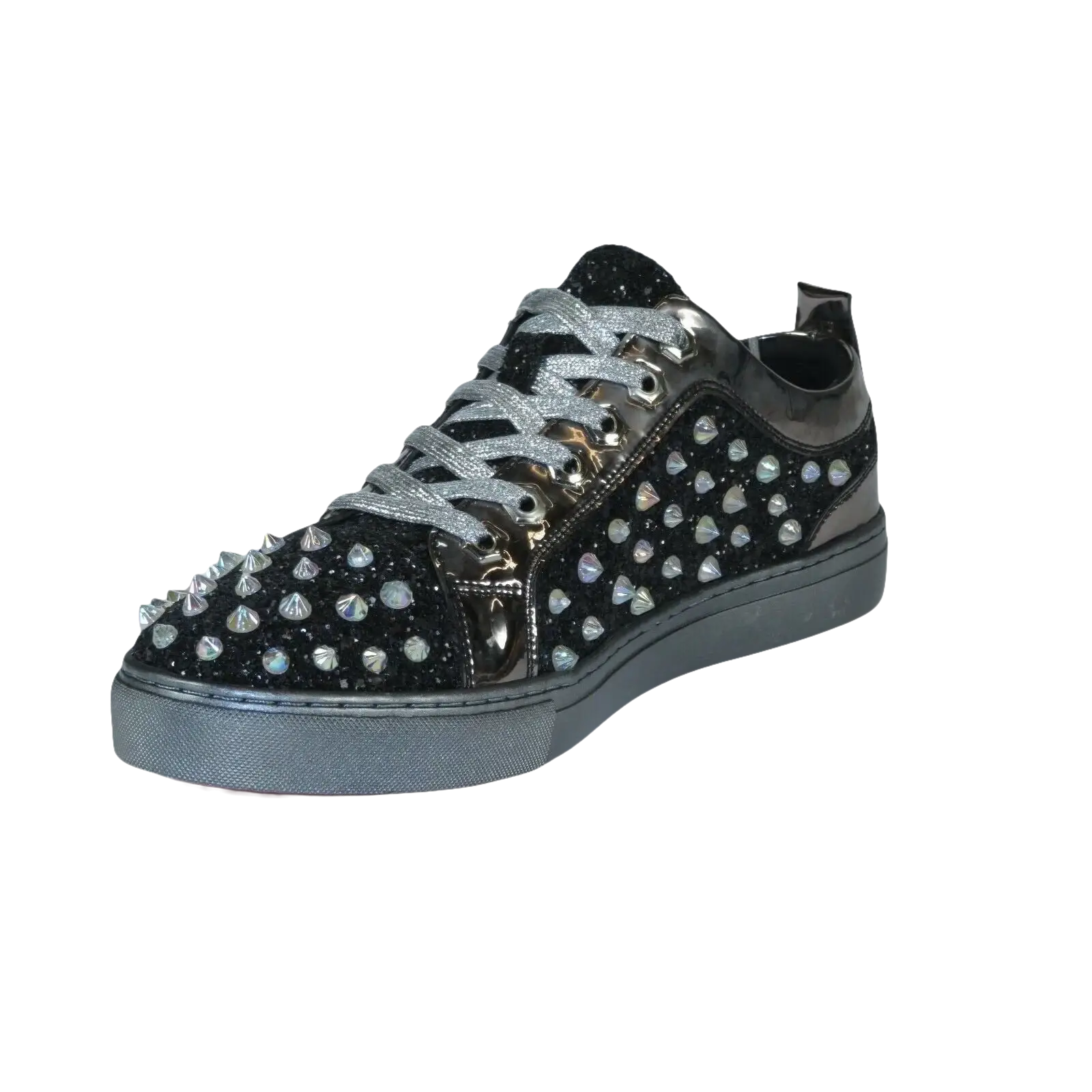 Mens Fancy Shoes By FIESSO AURELIO GARCIA, Spikes Rhine stones 2413 Black - J.Valintin Men's Wear Legend - 95059