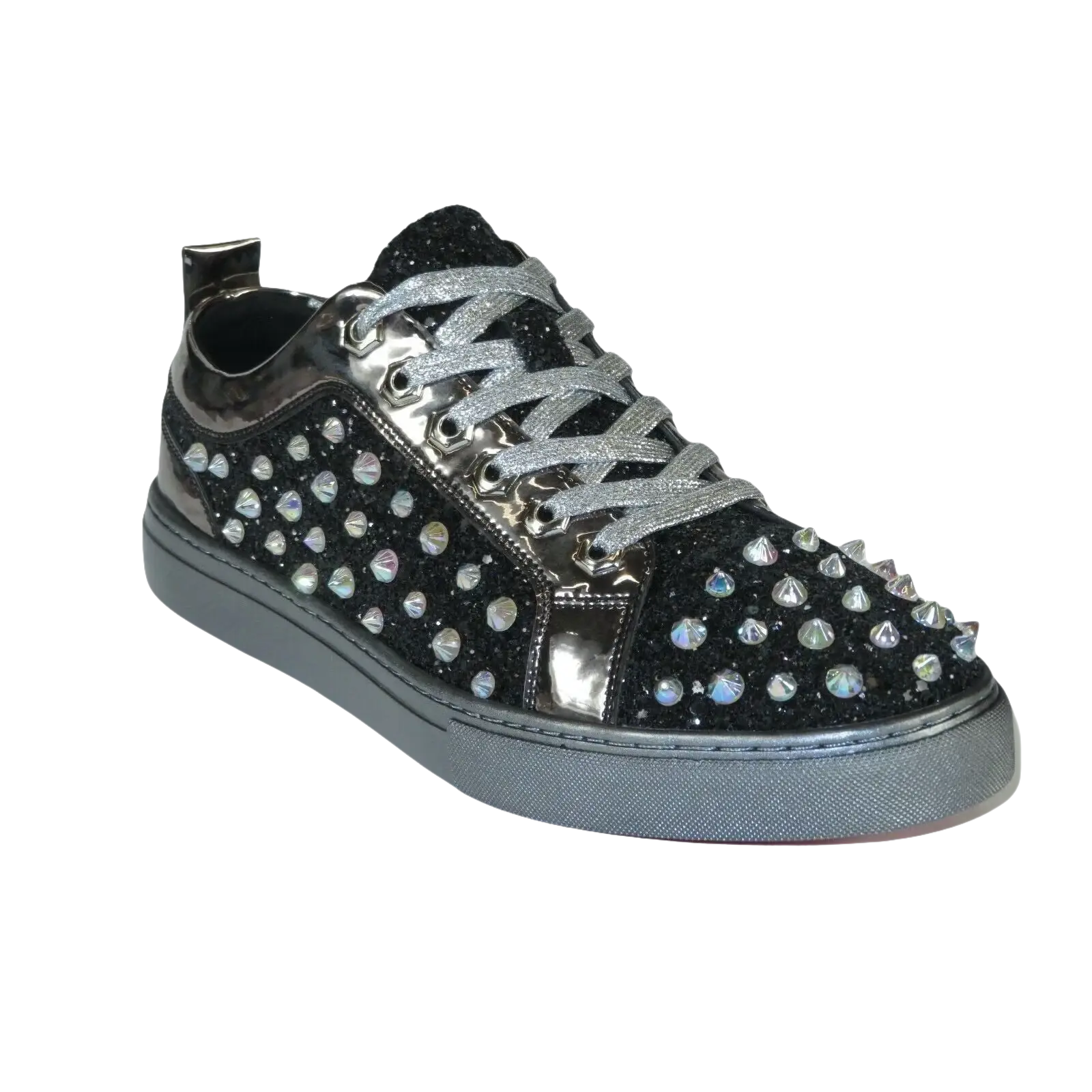 Mens Fancy Shoes By FIESSO AURELIO GARCIA, Spikes Rhine stones 2413 Black - J.Valintin Men's Wear Legend - 95059