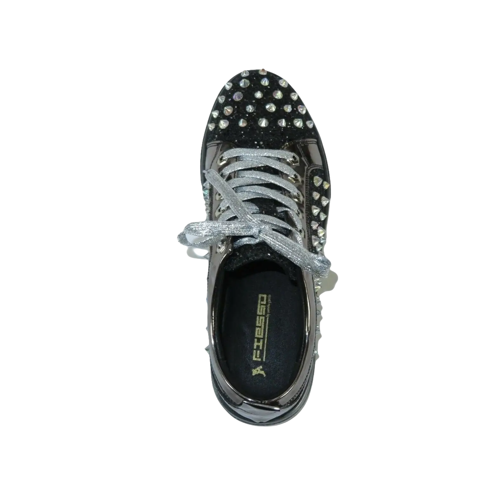 Mens Fancy Shoes By FIESSO AURELIO GARCIA, Spikes Rhine stones 2413 Black - J.Valintin Men's Wear Legend - 95059