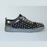 Mens Fancy Shoes By FIESSO AURELIO GARCIA, Spikes Rhine stones 2413 Black - J.Valintin Men's Wear Legend - 95059