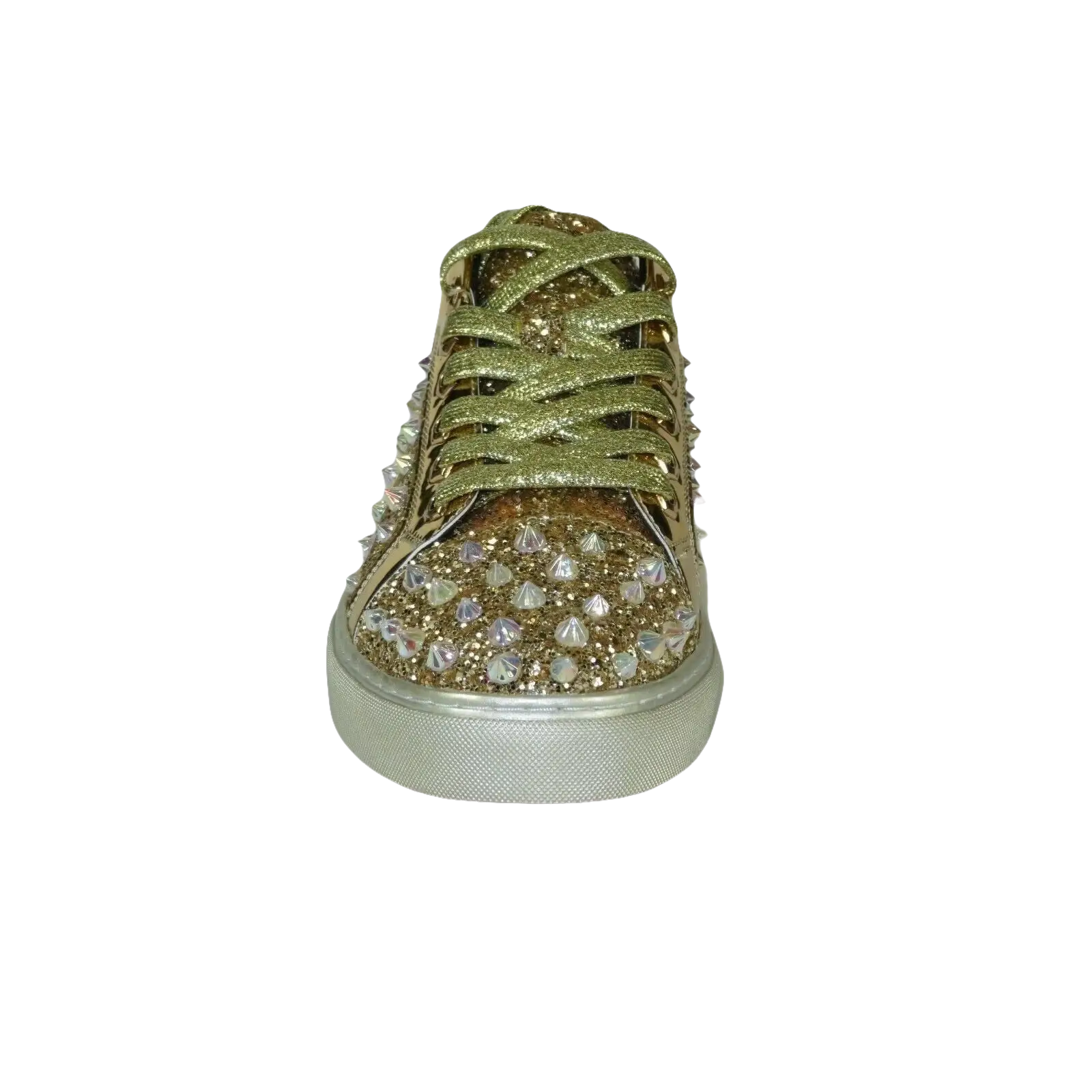 Mens Fancy Shoes By FIESSO AURELIO GARCIA, Spikes Rhine stones 2413 Gold - J.Valintin Men's Wear Legend - 95066