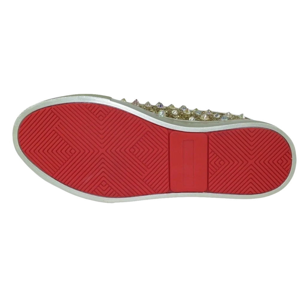 Mens Fancy Shoes By FIESSO AURELIO GARCIA, Spikes Rhine stones 2413 Gold - J.Valintin Men's Wear Legend - 95066