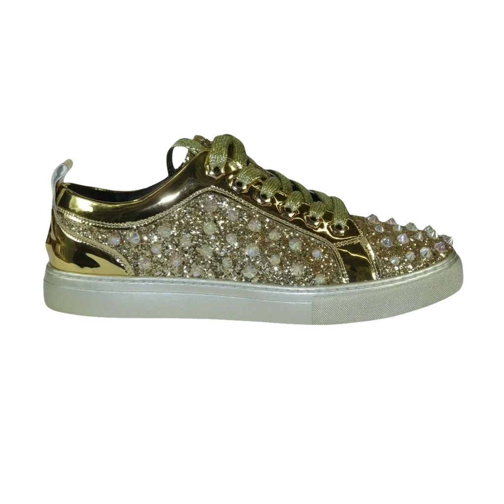 Mens Fancy Shoes By FIESSO AURELIO GARCIA, Spikes Rhine stones 2413 Gold - J.Valintin Men's Wear Legend - 95066