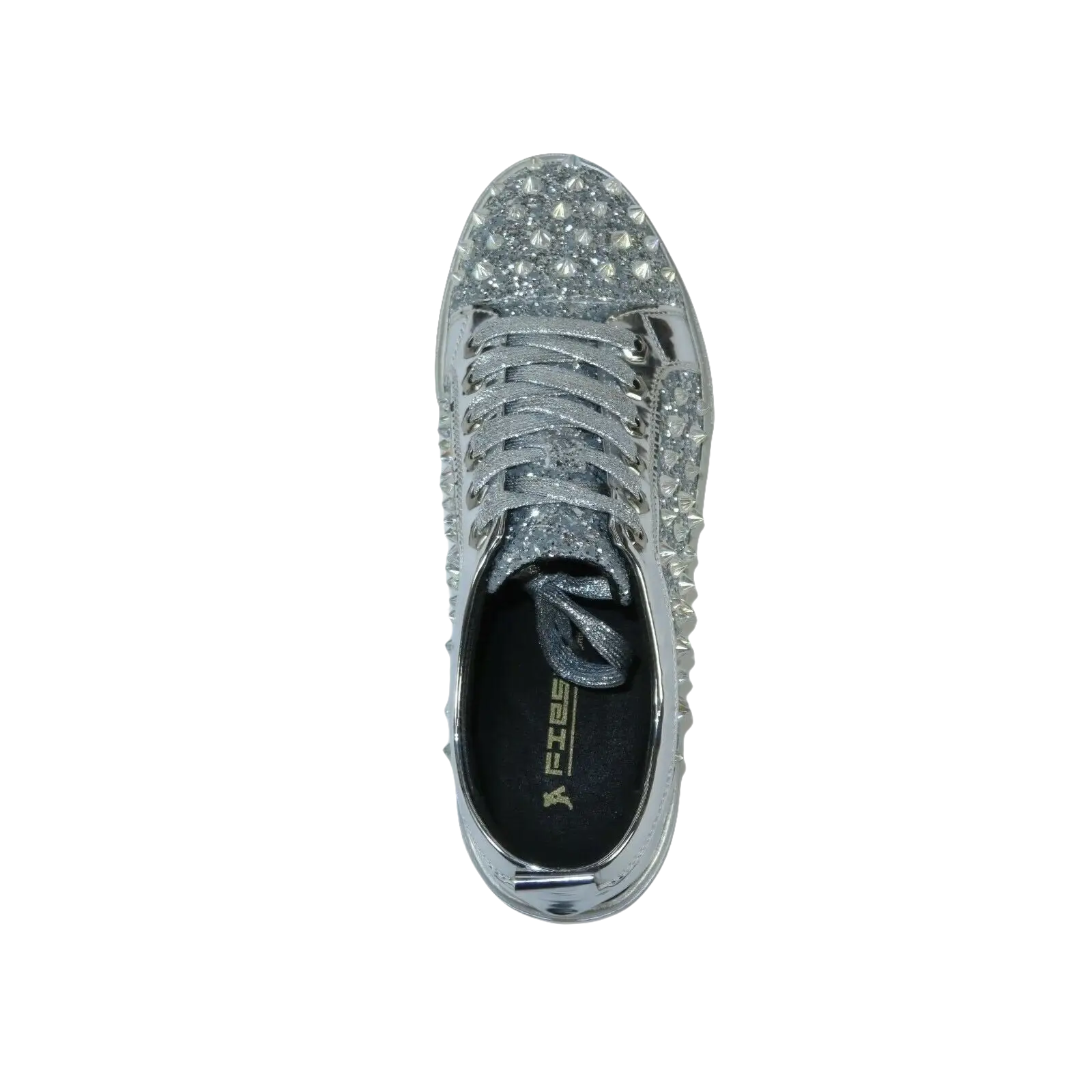 Mens Fancy Shoes By FIESSO AURELIO GARCIA, Spikes Rhine stones 2413 Silver - J.Valintin Men's Wear Legend - 95072