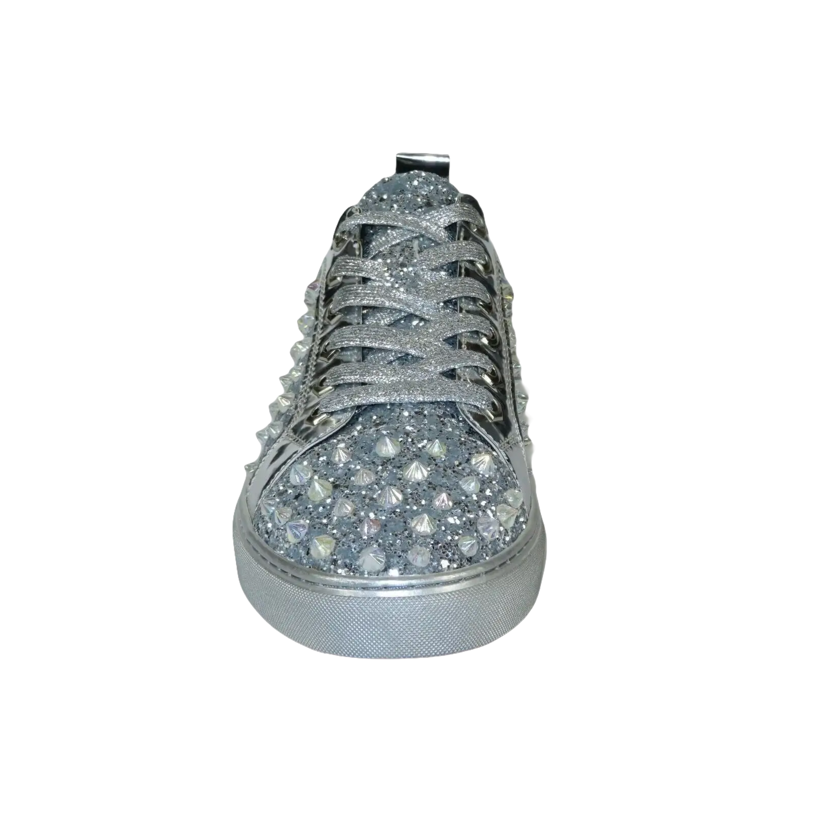 Mens Fancy Shoes By FIESSO AURELIO GARCIA, Spikes Rhine stones 2413 Silver - J.Valintin Men's Wear Legend - 95072