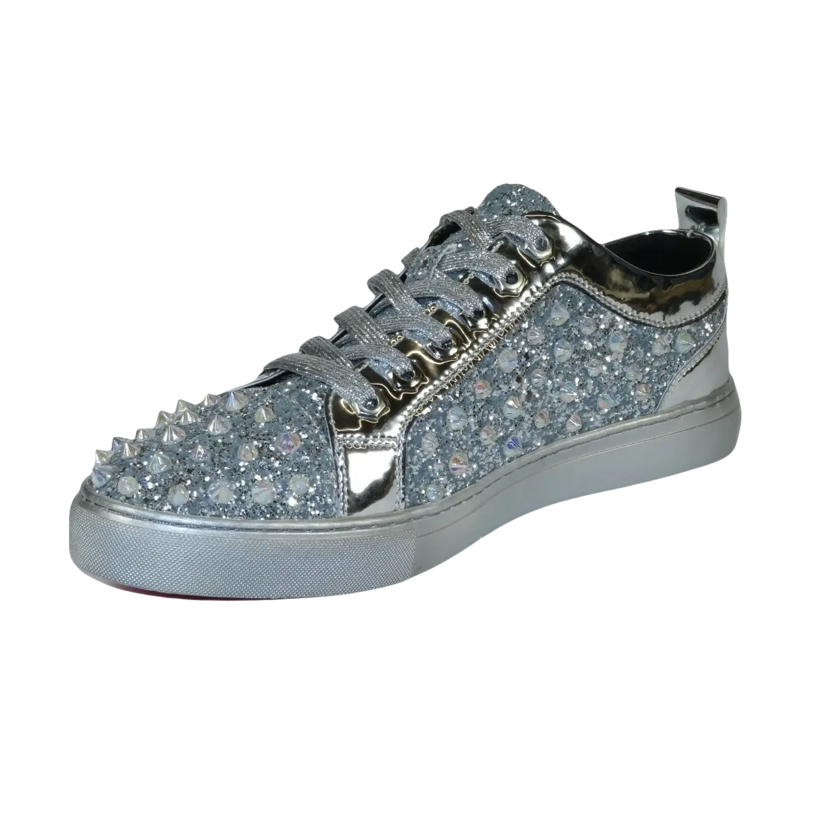 Mens Fancy Shoes By FIESSO AURELIO GARCIA, Spikes Rhine stones 2413 Silver - J.Valintin Men's Wear Legend - 95072