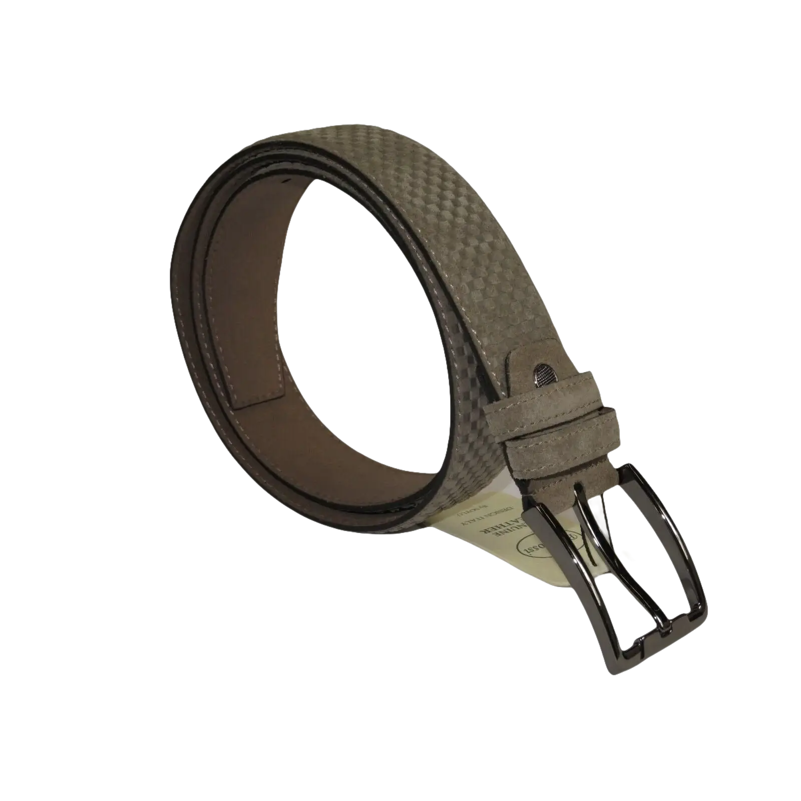 Mens Genuine Basket weave Suede Soft Leather Belt PIERO ROSSI Turkey # 1002 Gray - J.Valintin Men's Wear Legend - 97268