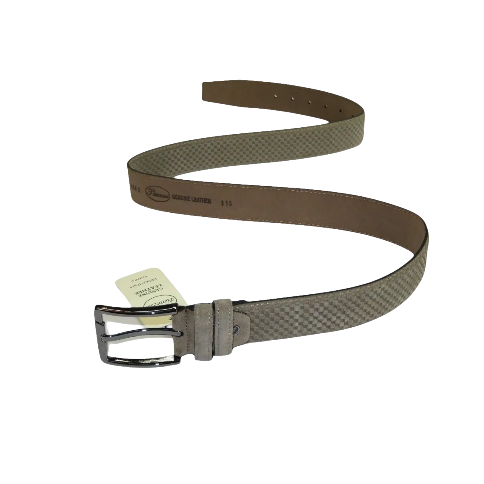 Mens Genuine Basket weave Suede Soft Leather Belt PIERO ROSSI Turkey # 1002 Gray - J.Valintin Men's Wear Legend - 97268