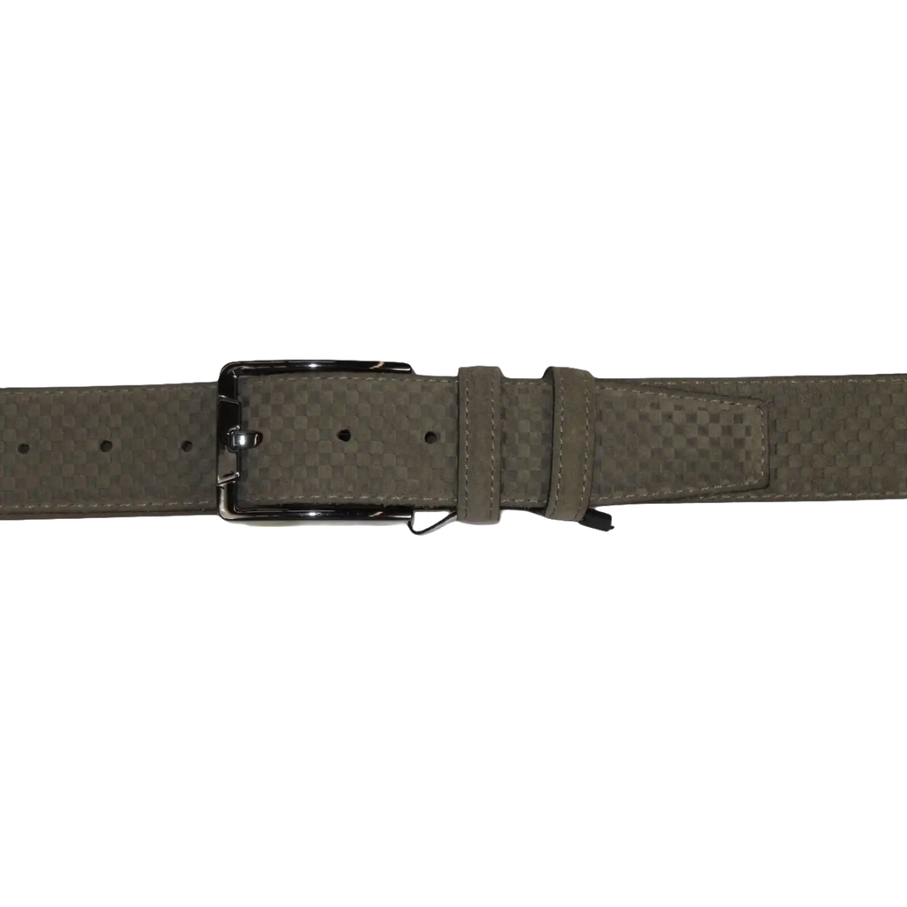 Mens Genuine Basket weave Suede Soft Leather Belt PIERO ROSSI Turkey # 1002 Gray - J.Valintin Men's Wear Legend - 97268
