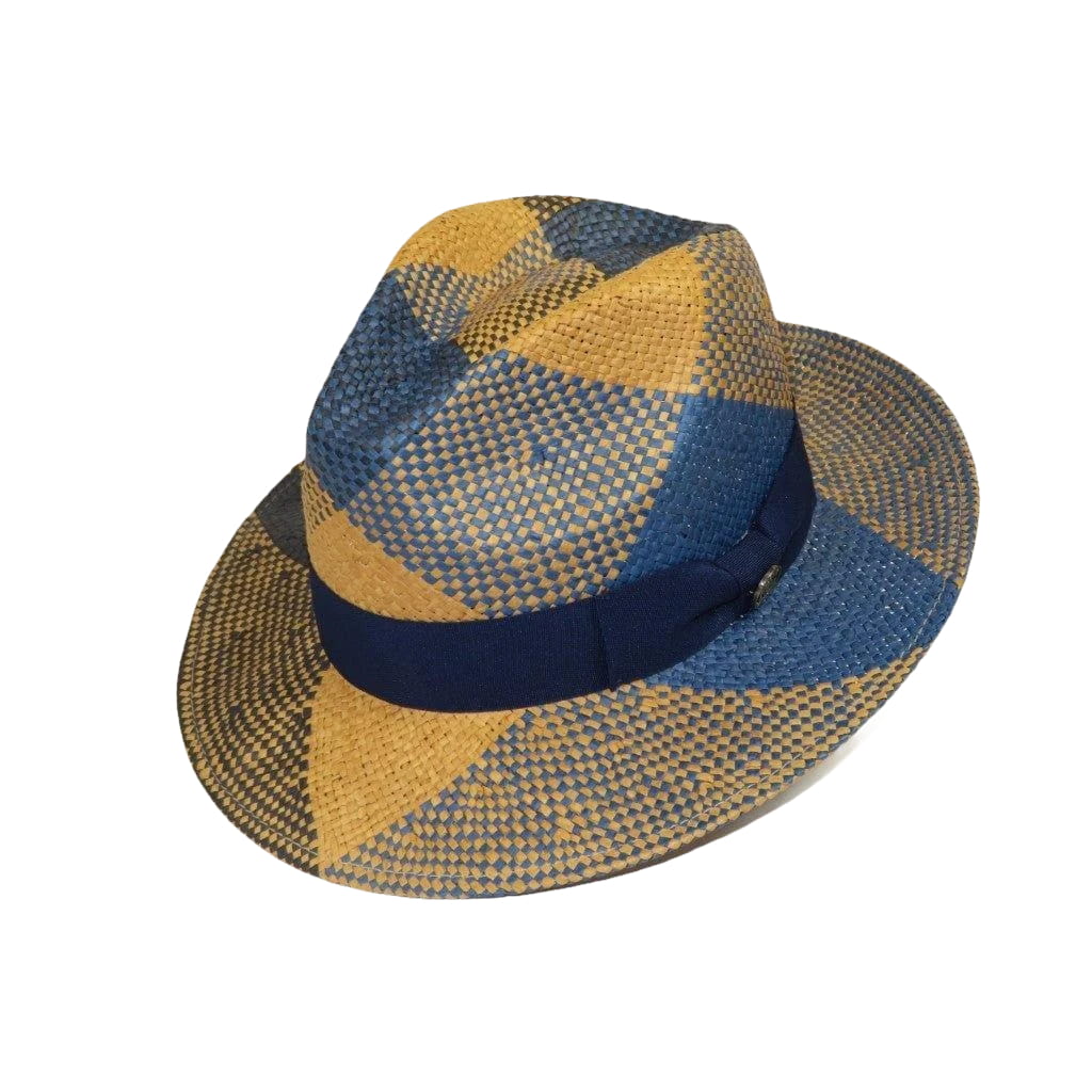 Men's Genuine Straw Hat by Bruno Capelo Cubano CU403 Denim/Cognac - J.Valintin Men's Wear Legend - CU403 Denim - M
