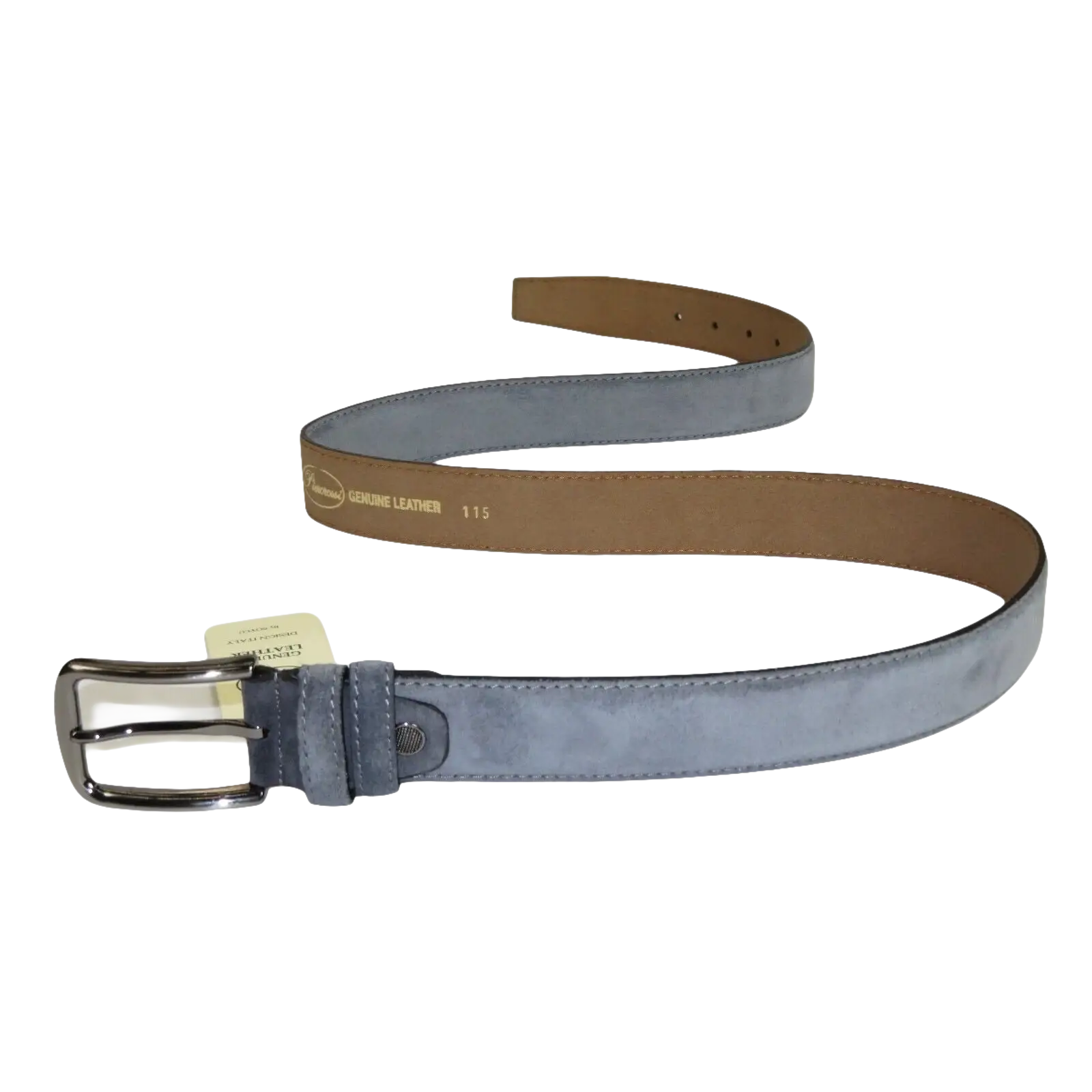 Mens Gray Genuine Suede Soft Leather Belt PIERO ROSSI From Turkey # Gray - C - J.Valintin Men's Wear Legend - 97200