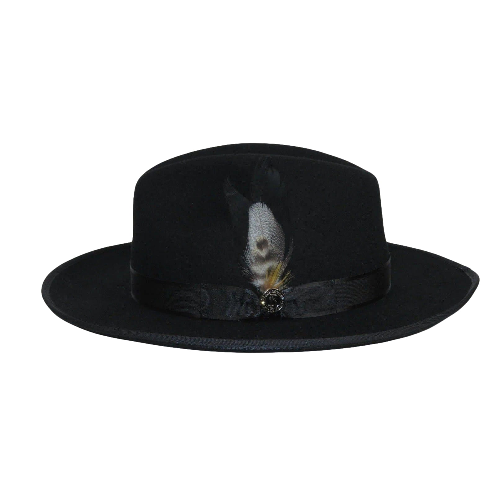 Mens Hat BRUNO CAPELO Australian Wool Wide Brim Fedora Melrose MR370 Black - J.Valintin Men's Wear Legend - MR370 - Black - S