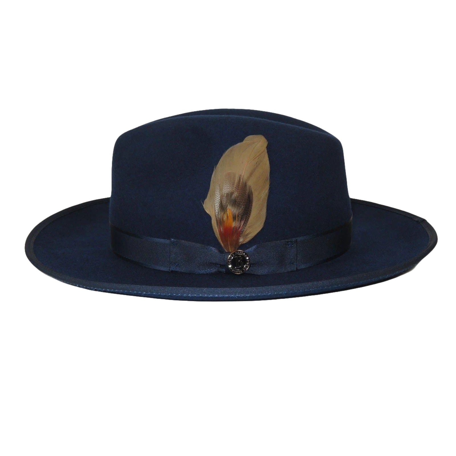 Mens Hat BRUNO CAPELO Australian Wool Wide Brim Fedora Melrose MR371 Navy Blue - J.Valintin Men's Wear Legend - MR371 - Navy - S
