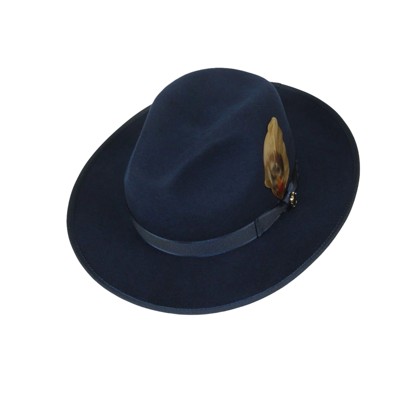 Mens Hat BRUNO CAPELO Australian Wool Wide Brim Fedora Melrose MR371 Navy Blue - J.Valintin Men's Wear Legend - MR371 - Navy - S