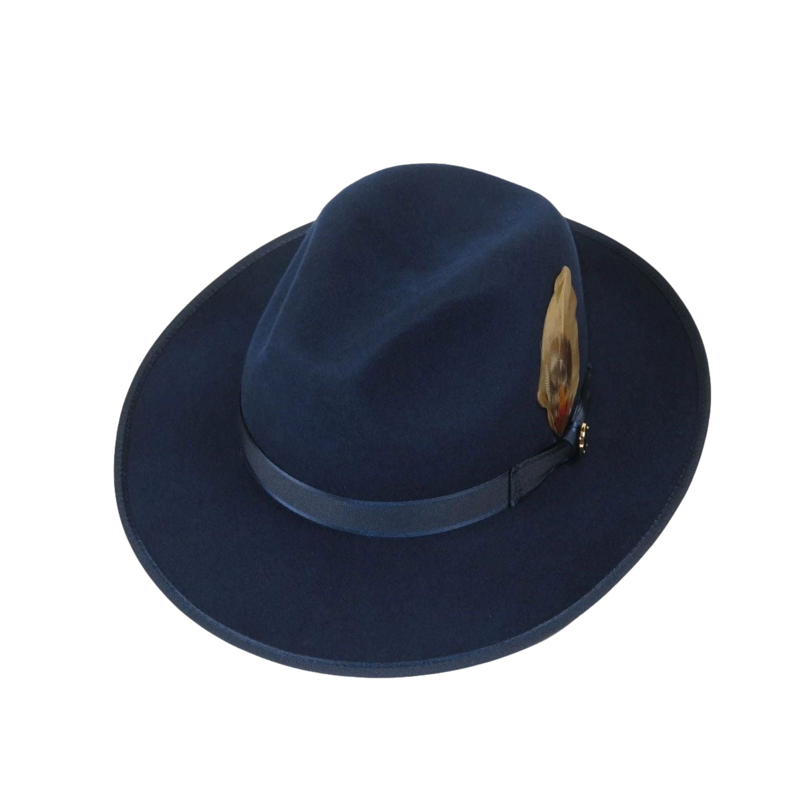 Mens Hat BRUNO CAPELO Australian Wool Wide Brim Fedora Melrose MR371 Navy Blue - J.Valintin Men's Wear Legend - MR371 - Navy - S