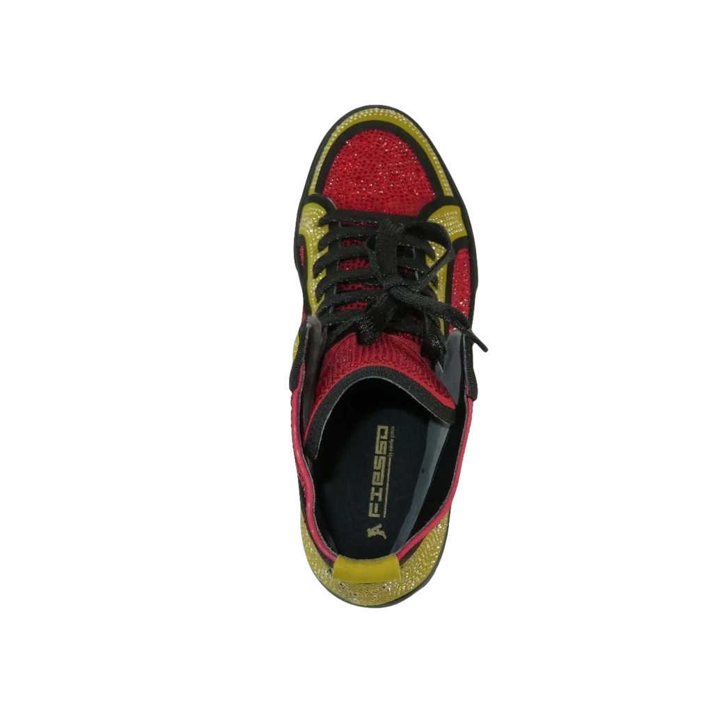 Mens High Top Shoes By FIESSO AURELIO GARCIA ,Fancy Rhine stones 2402 Red Gold - J.Valintin Men's Wear Legend - 94987