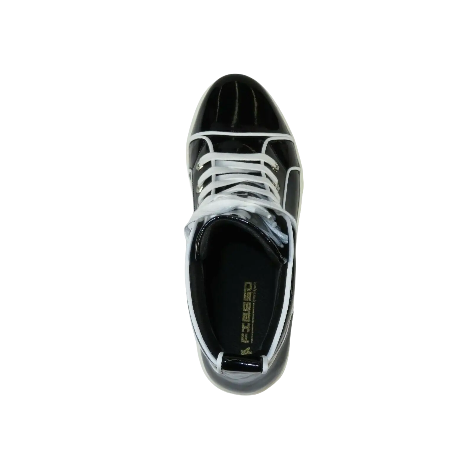 Mens High Top Shoes By FIESSO AURELIO GARCIA, Shiny Patent Leather 2416 Black - J.Valintin Men's Wear Legend - 95078