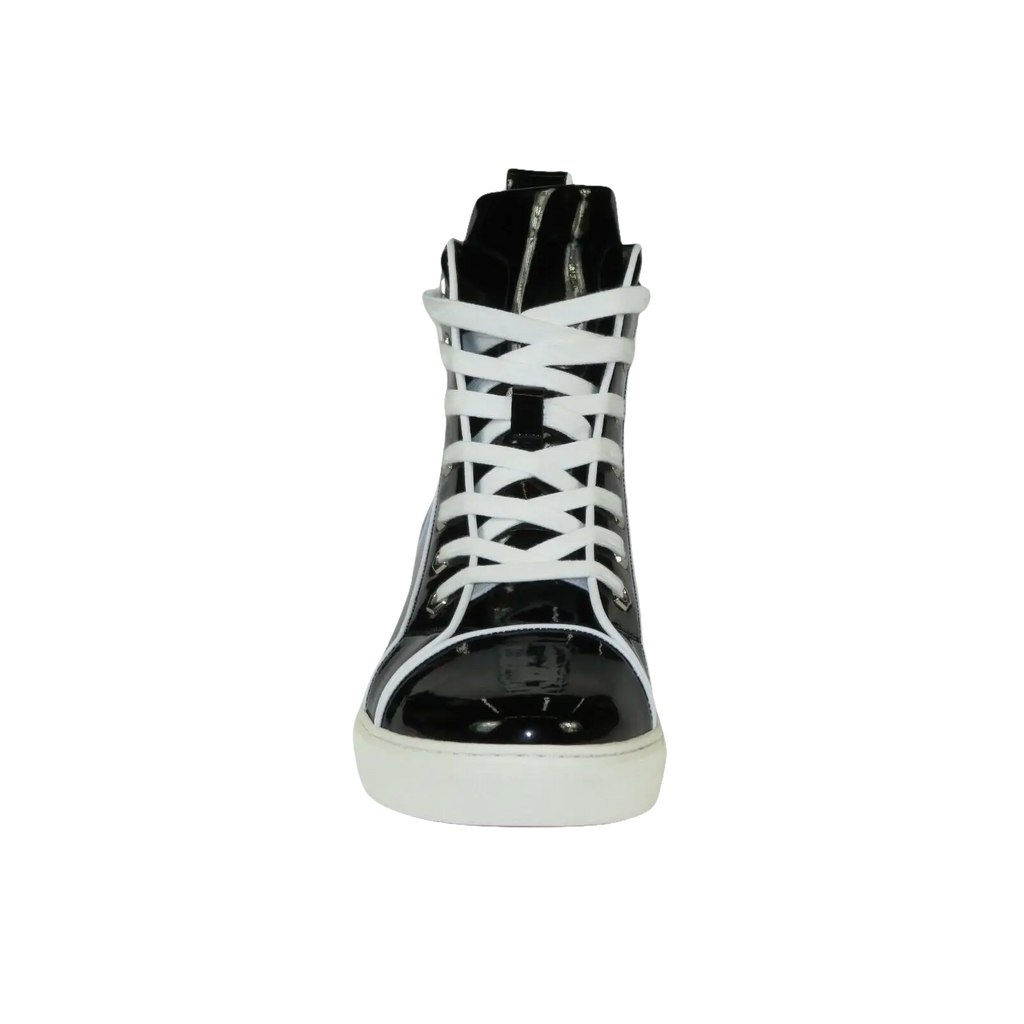 Mens High Top Shoes By FIESSO AURELIO GARCIA, Shiny Patent Leather 2416 Black - J.Valintin Men's Wear Legend - 95078