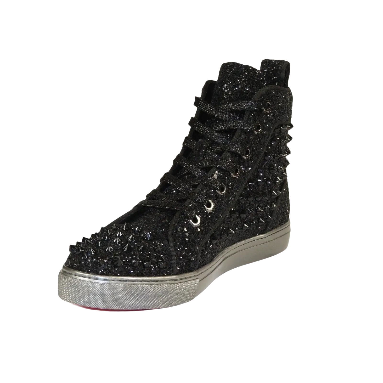 Mens High Top Shoes By FIESSO AURELIO GARCIA ,Spikes Rhine stones 2409 Black - J.Valintin Men's Wear Legend - 95023
