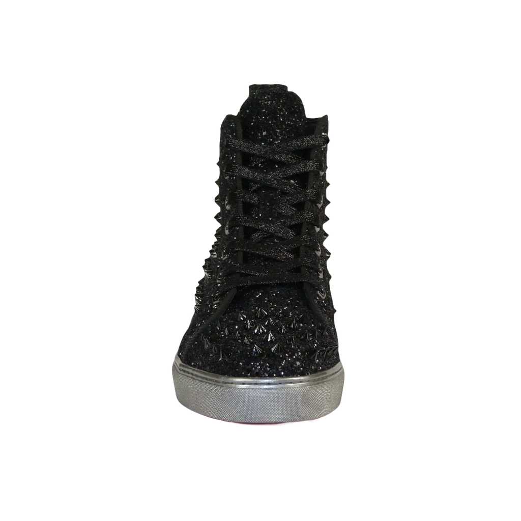 Mens High Top Shoes By FIESSO AURELIO GARCIA ,Spikes Rhine stones 2409 Black - J.Valintin Men's Wear Legend - 95023