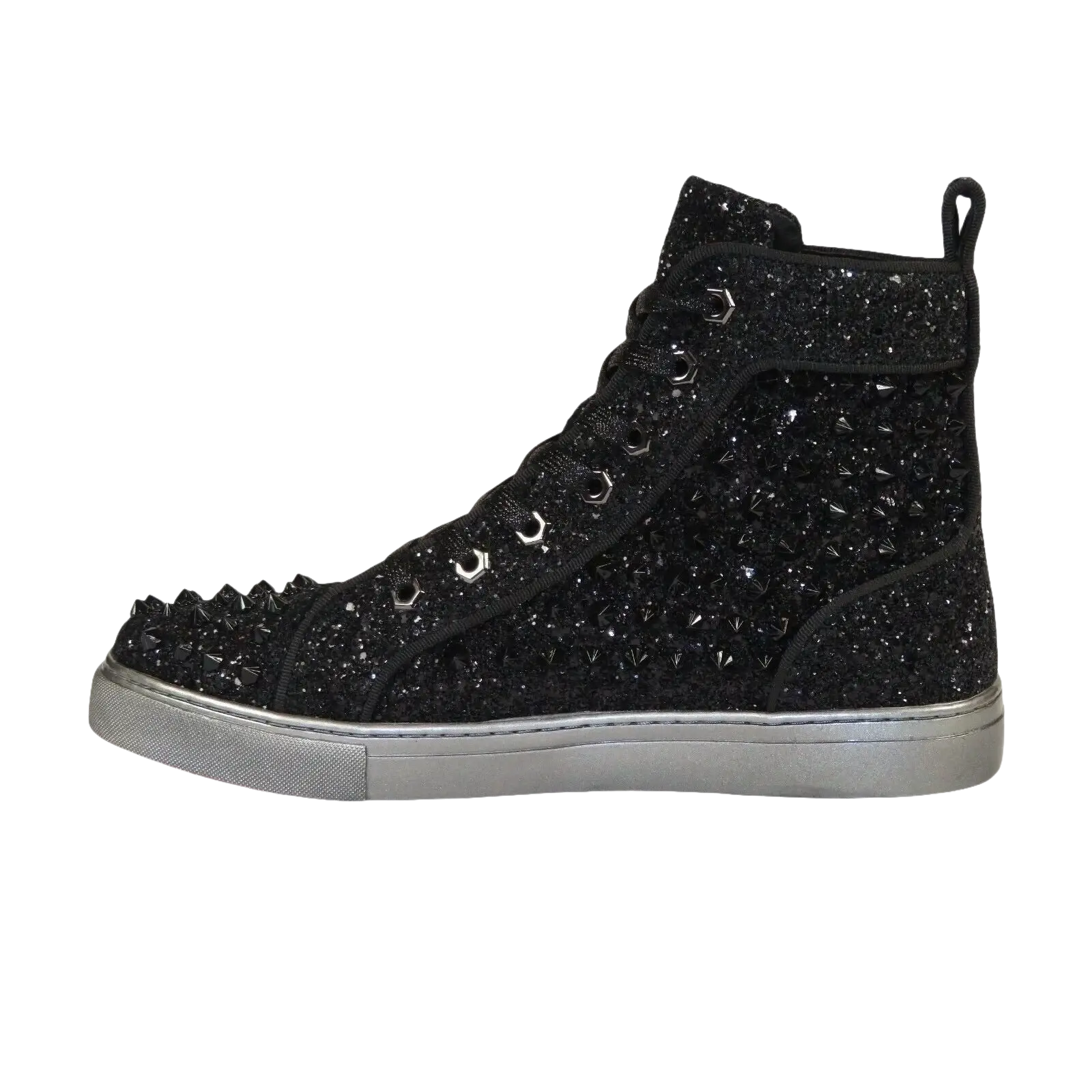 Mens High Top Shoes By FIESSO AURELIO GARCIA ,Spikes Rhine stones 2409 Black - J.Valintin Men's Wear Legend - 95023