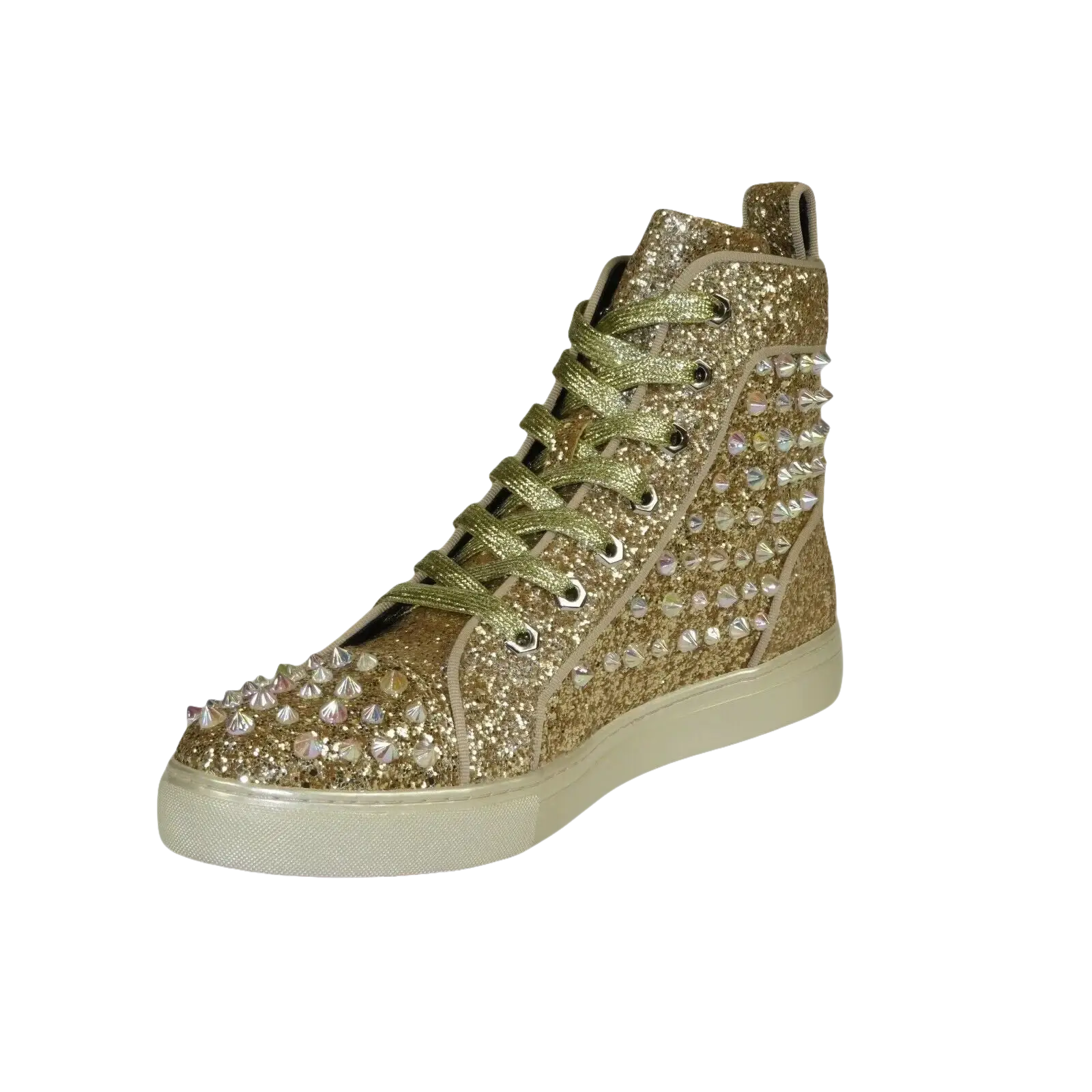 Mens High Top Shoes By FIESSO AURELIO GARCIA ,Spikes Rhine stones 2409 Gold - J.Valintin Men's Wear Legend - 95029