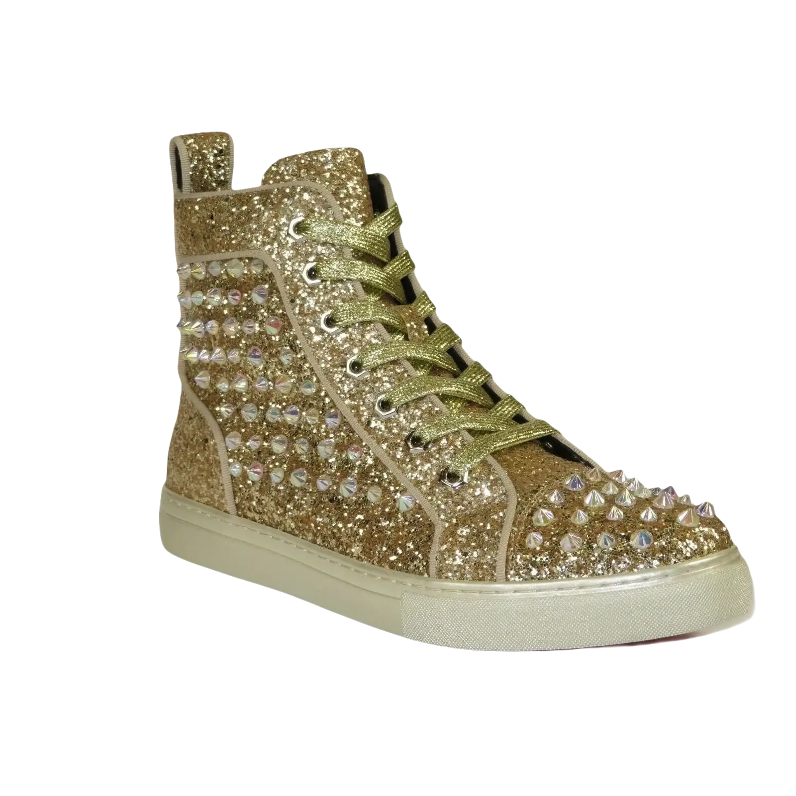 Mens High Top Shoes By FIESSO AURELIO GARCIA ,Spikes Rhine stones 2409 Gold - J.Valintin Men's Wear Legend - 95029