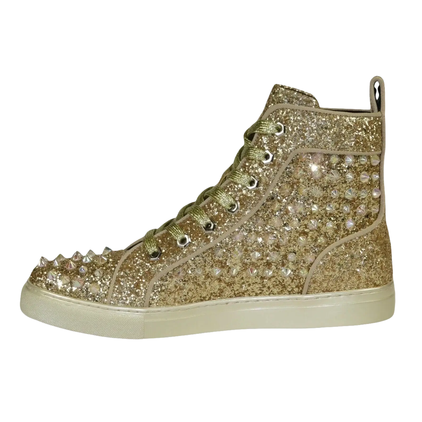 Mens High Top Shoes By FIESSO AURELIO GARCIA ,Spikes Rhine stones 2409 Gold - J.Valintin Men's Wear Legend - 95029