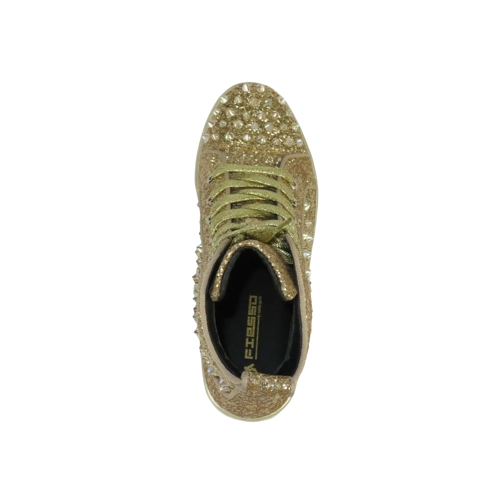 Mens High Top Shoes By FIESSO AURELIO GARCIA ,Spikes Rhine stones 2409 Gold - J.Valintin Men's Wear Legend - 95029