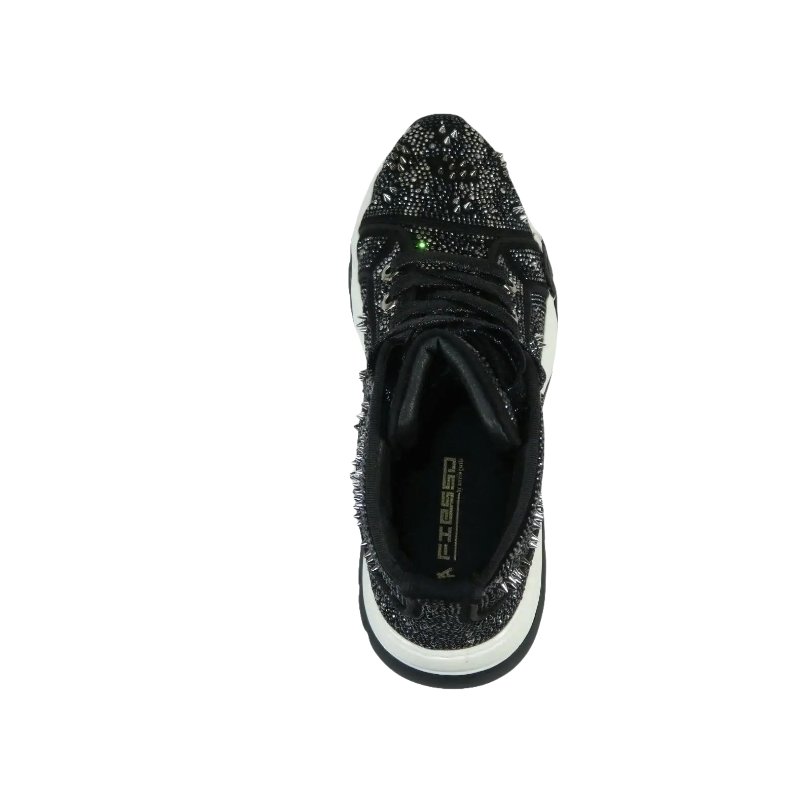 Mens High Top Shoes By FIESSO AURELIO GARCIA,Spikes Rhine stones 2412 Black - J.Valintin Men's Wear Legend - 95047