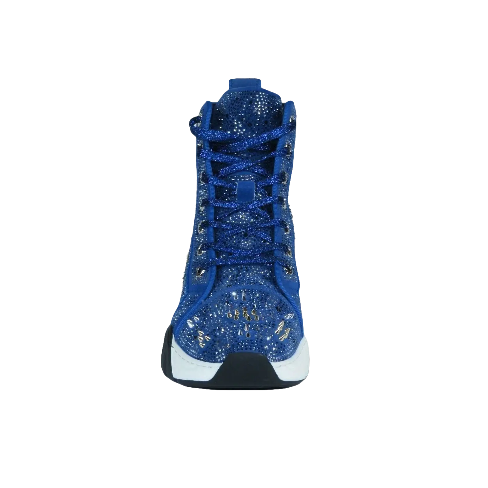 Mens High Top Shoes By FIESSO AURELIO GARCIA,Spikes Rhine stones 2412 Navy Blue - J.Valintin Men's Wear Legend - 95041
