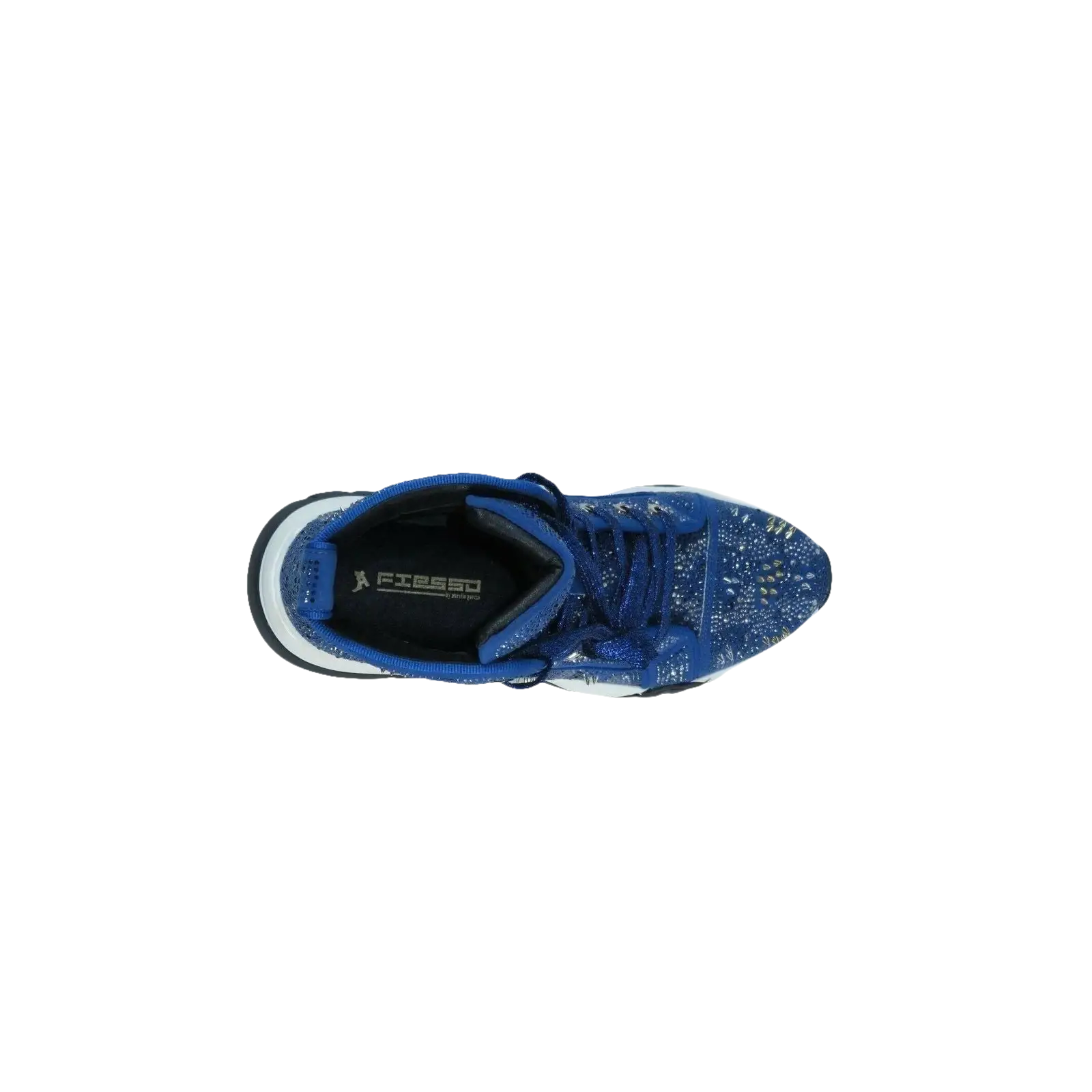 Mens High Top Shoes By FIESSO AURELIO GARCIA,Spikes Rhine stones 2412 Navy Blue - J.Valintin Men's Wear Legend - 95041