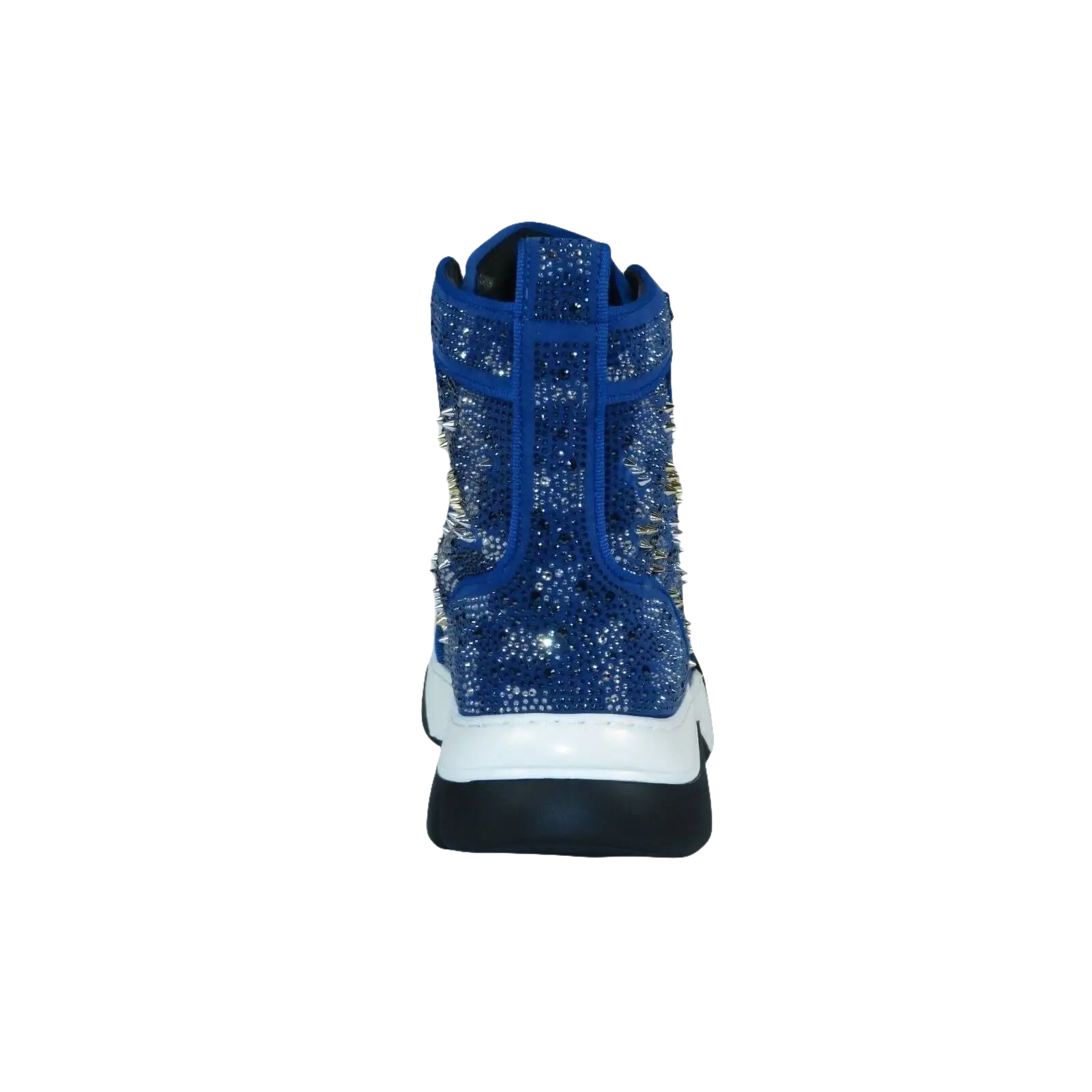 Mens High Top Shoes By FIESSO AURELIO GARCIA,Spikes Rhine stones 2412 Navy Blue - J.Valintin Men's Wear Legend - 95041