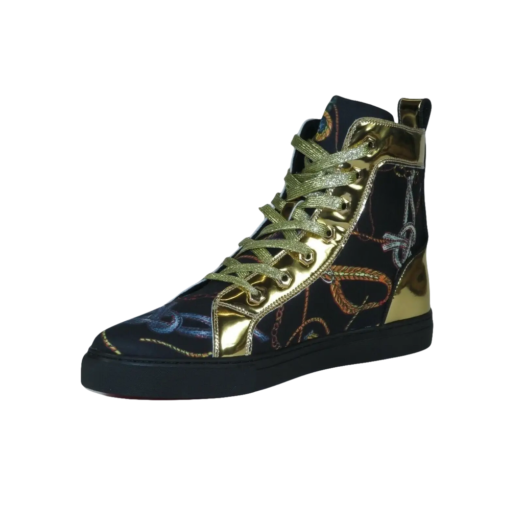 Mens High Top Shoes FIESSO by AURELIO GARCIA Chain Medusa Celebrity 2421 Black - J.Valintin Men's Wear Legend - 95103