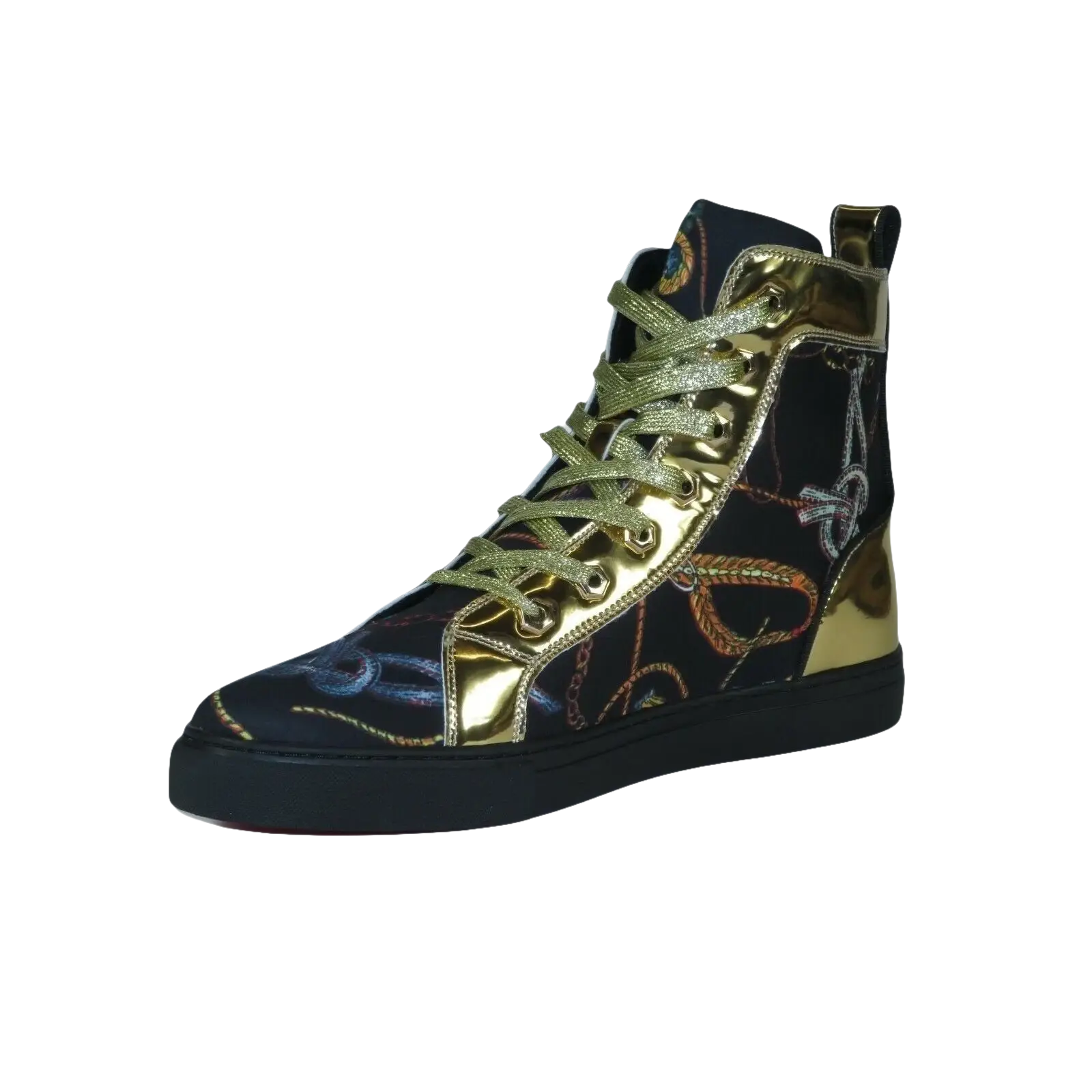 Mens High Top Shoes FIESSO by AURELIO GARCIA Chain Medusa Celebrity 2421 Black - J.Valintin Men's Wear Legend - 95103
