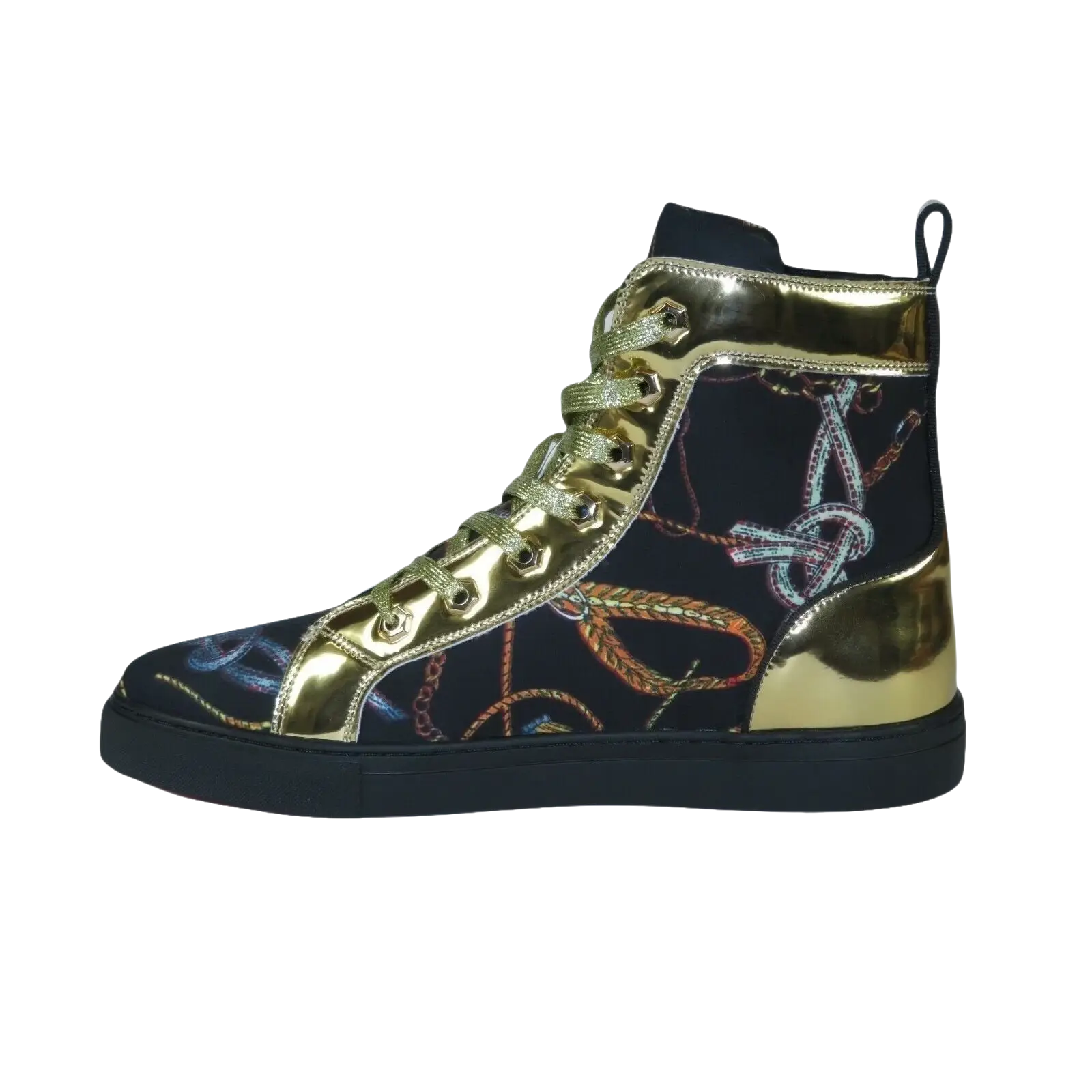 Mens High Top Shoes FIESSO by AURELIO GARCIA Chain Medusa Celebrity 2421 Black - J.Valintin Men's Wear Legend - 95103