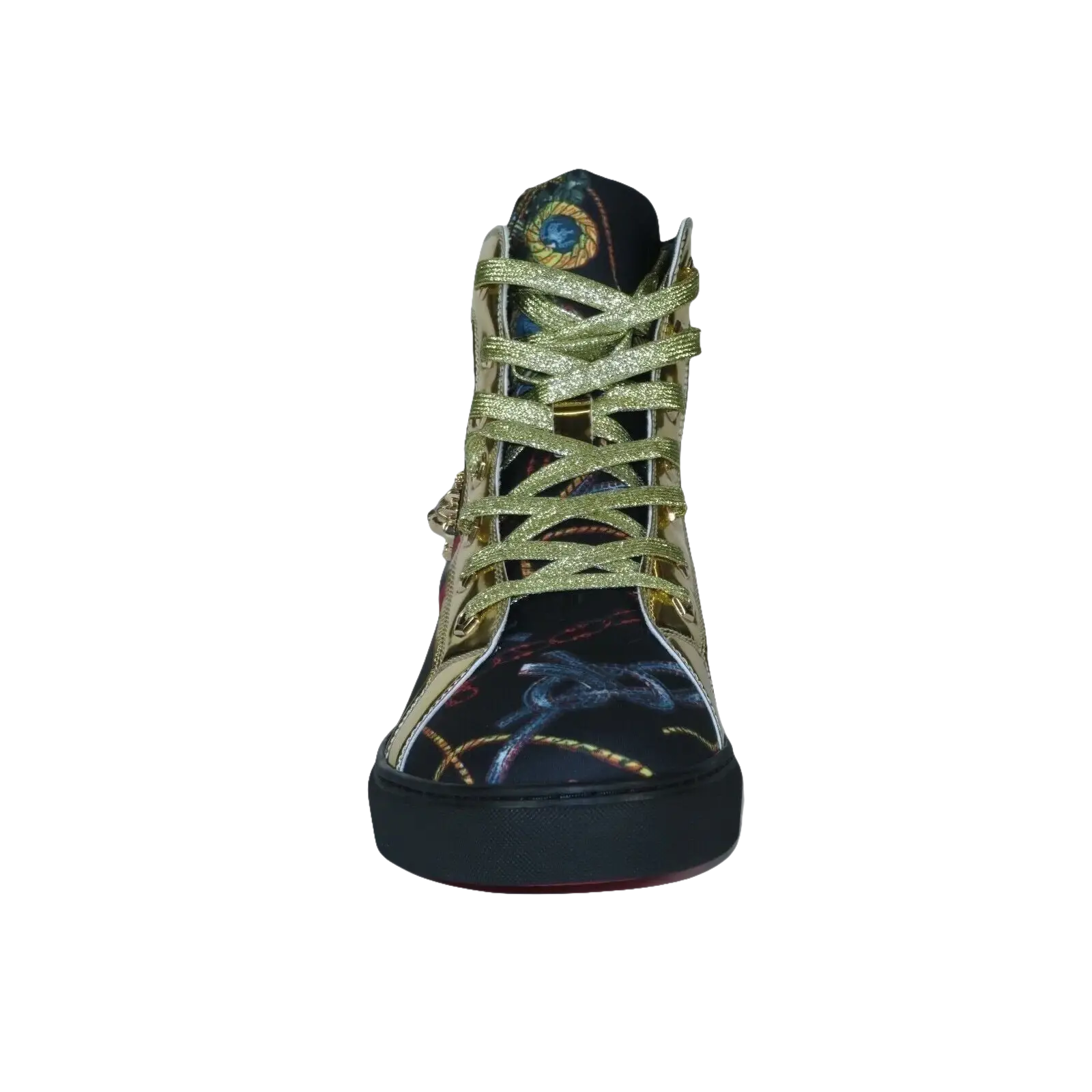 Mens High Top Shoes FIESSO by AURELIO GARCIA Chain Medusa Celebrity 2421 Black - J.Valintin Men's Wear Legend - 95103