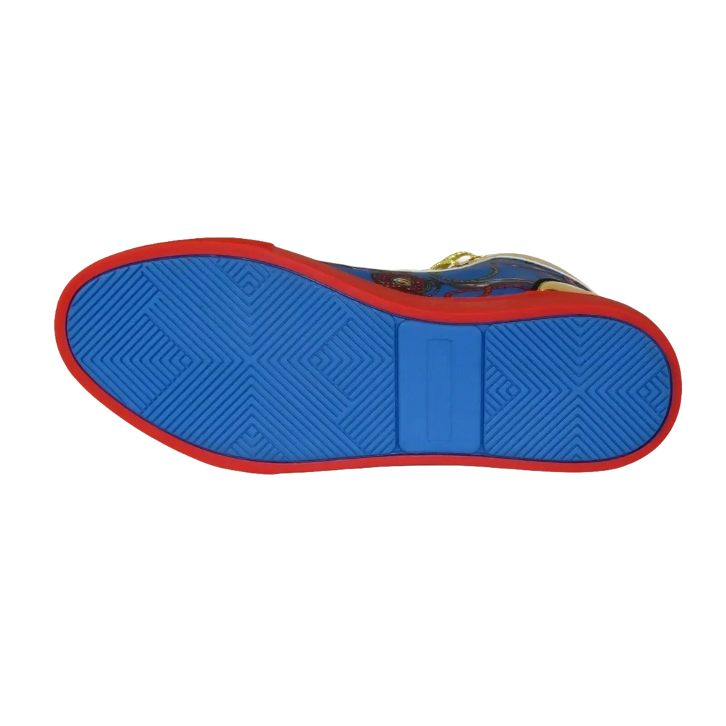 Mens High Top Shoes FIESSO by AURELIO GARCIA Chain Medusa Celebrity 2421 Blue - J.Valintin Men's Wear Legend - 95091