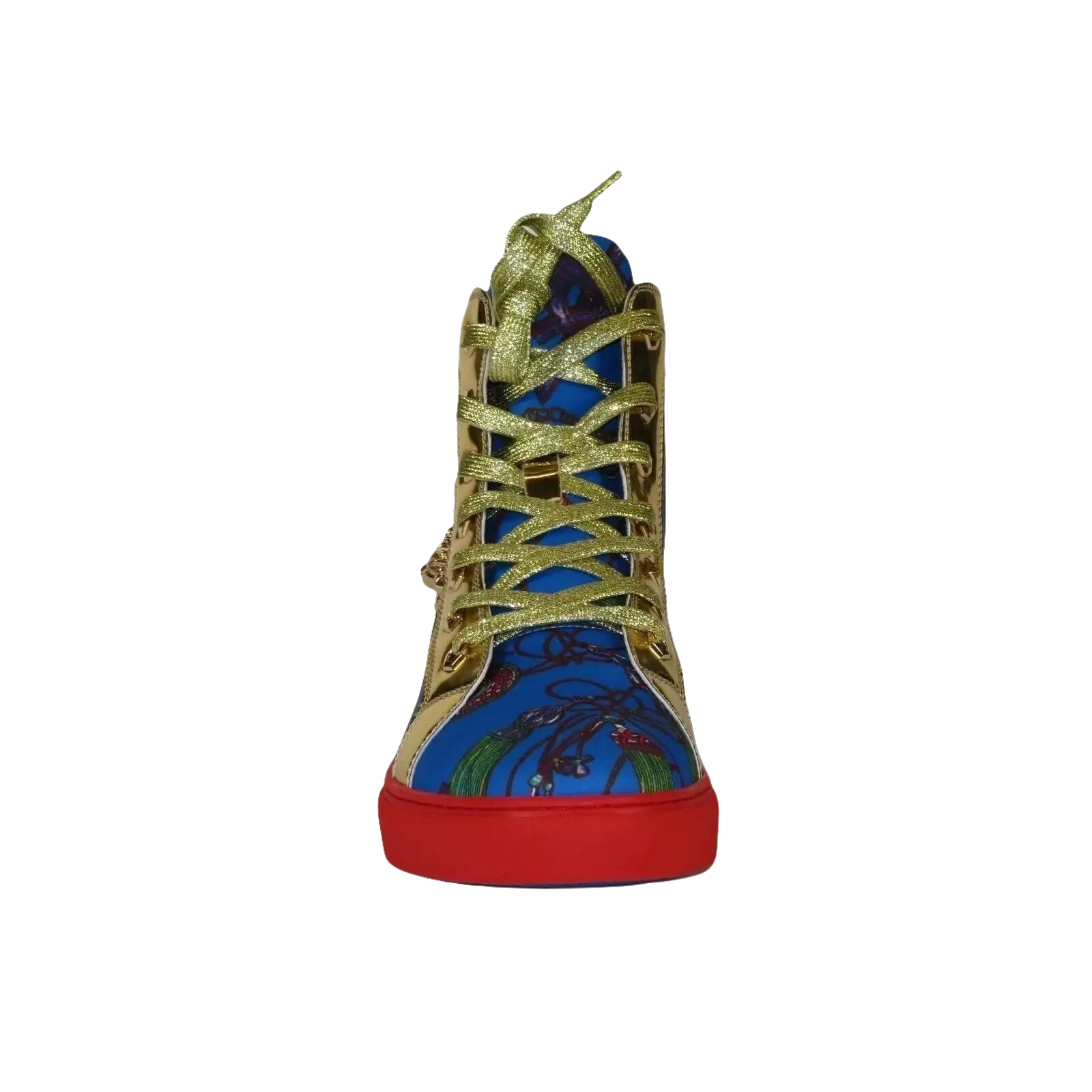 Mens High Top Shoes FIESSO by AURELIO GARCIA Chain Medusa Celebrity 2421 Blue - J.Valintin Men's Wear Legend - 95091