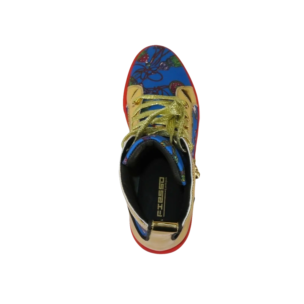 Mens High Top Shoes FIESSO by AURELIO GARCIA Chain Medusa Celebrity 2421 Blue - J.Valintin Men's Wear Legend - 95091