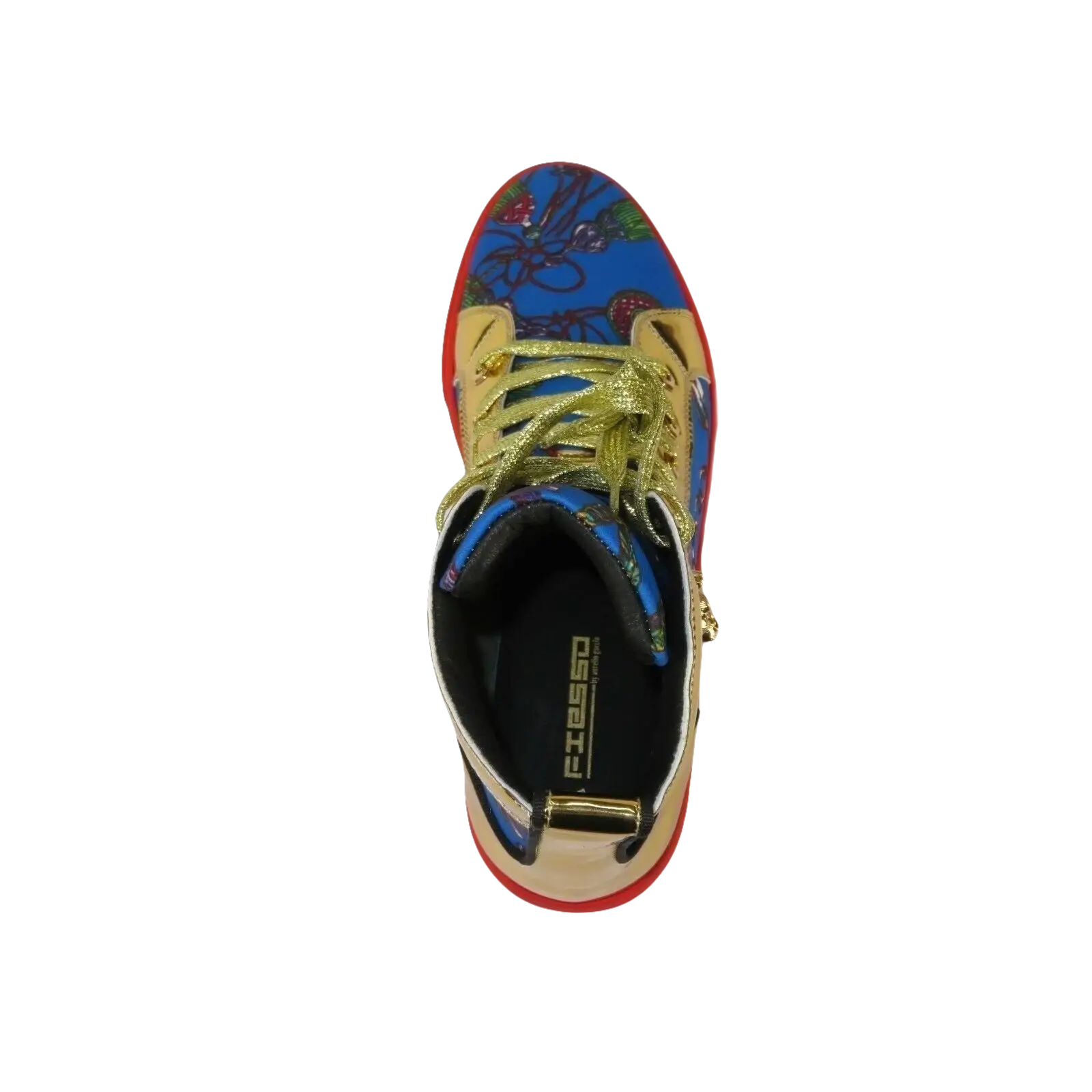Mens High Top Shoes FIESSO by AURELIO GARCIA Chain Medusa Celebrity 2421 Blue - J.Valintin Men's Wear Legend - 95091