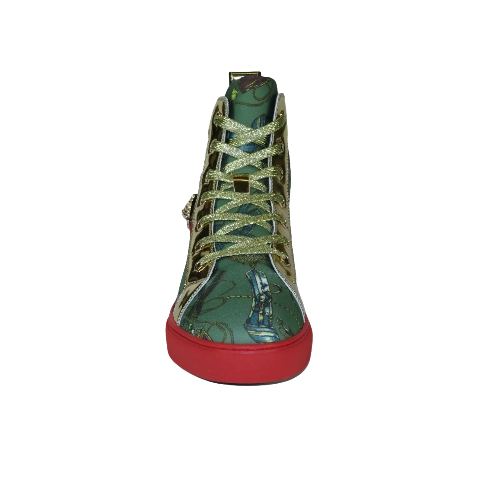 Mens High Top Shoes FIESSO by AURELIO GARCIA Chain Medusa Celebrity 2421 Green - J.Valintin Men's Wear Legend - 95097