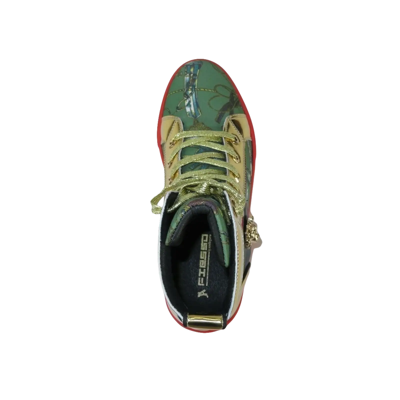 Mens High Top Shoes FIESSO by AURELIO GARCIA Chain Medusa Celebrity 2421 Green - J.Valintin Men's Wear Legend - 95097