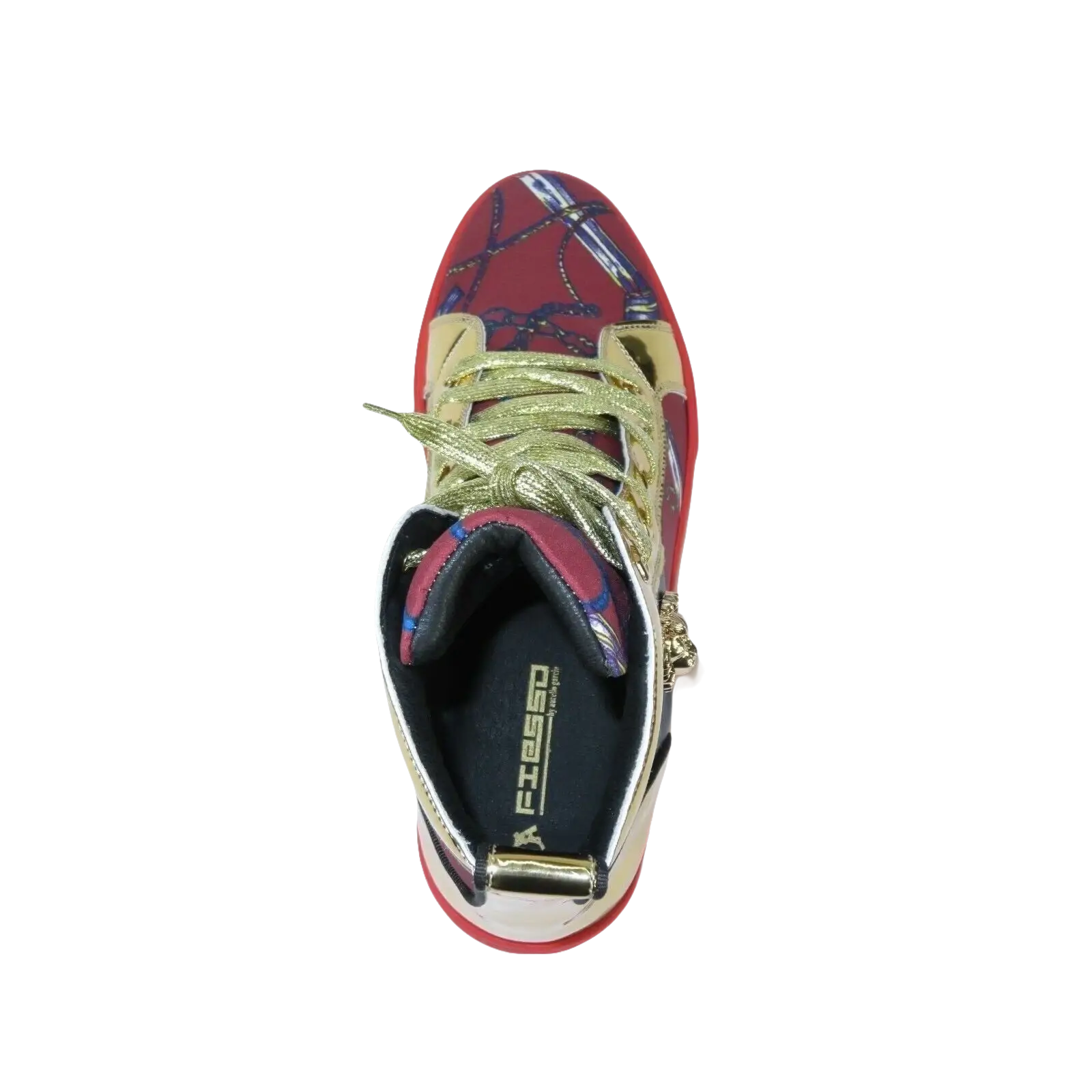 Mens High Top Shoes FIESSO by AURELIO GARCIA Chain Medusa Celebrity 2421 Red - J.Valintin Men's Wear Legend - 95085