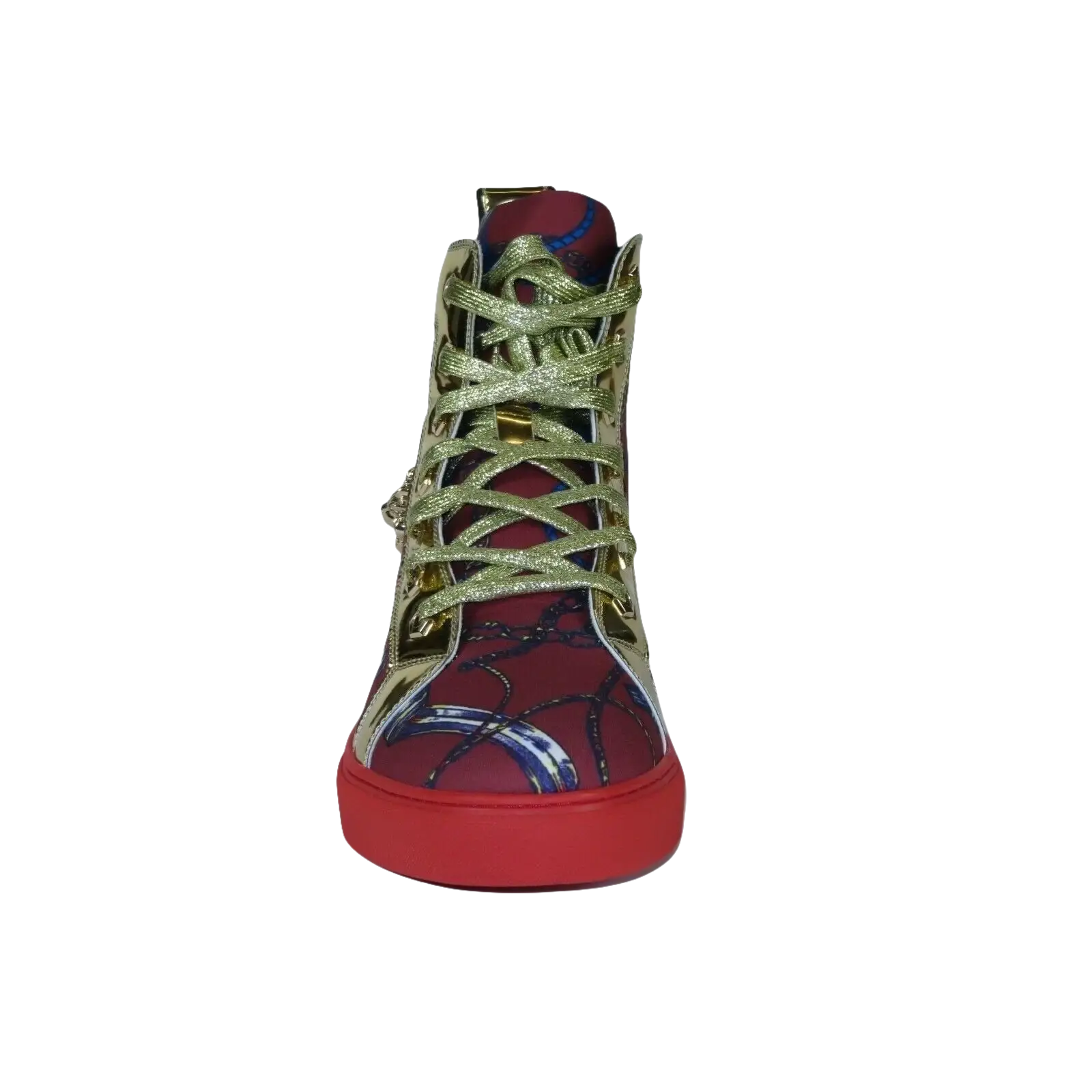 Mens High Top Shoes FIESSO by AURELIO GARCIA Chain Medusa Celebrity 2421 Red - J.Valintin Men's Wear Legend - 95085