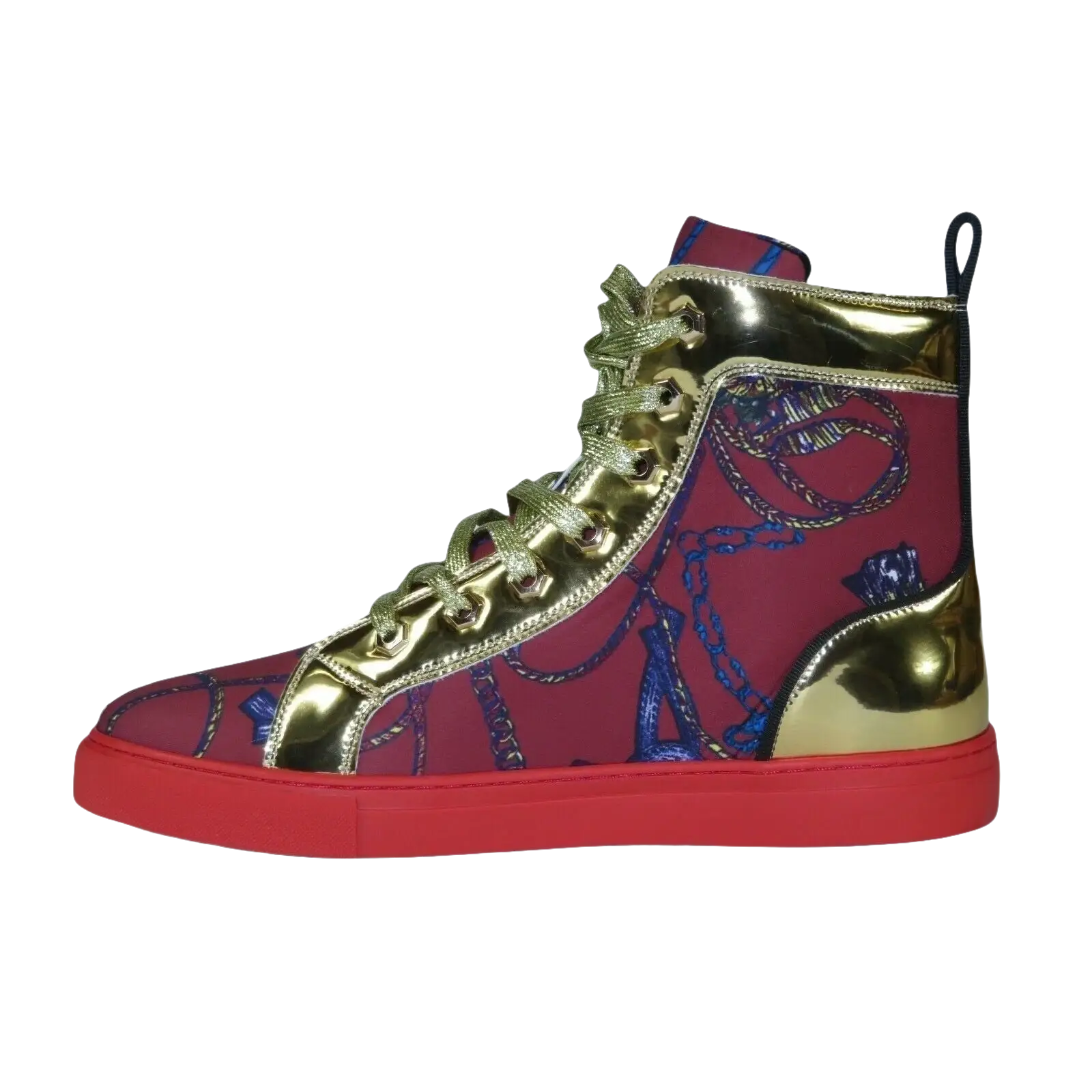 Mens High Top Shoes FIESSO by AURELIO GARCIA Chain Medusa Celebrity 2421 Red - J.Valintin Men's Wear Legend - 95085