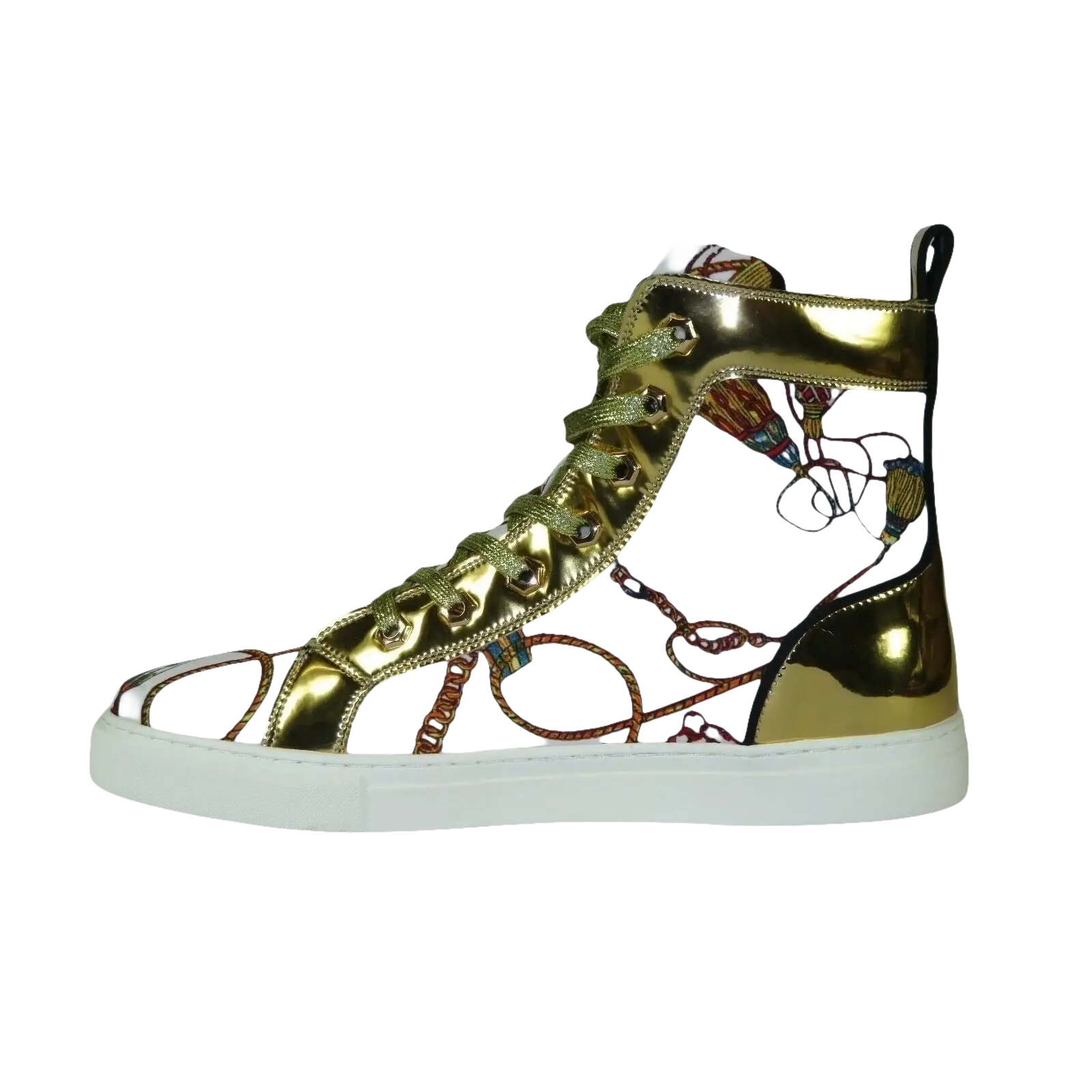 Mens High Top Shoes FIESSO by AURELIO GARCIA Chain Medusa Celebrity 2421 White - J.Valintin Men's Wear Legend - 95109