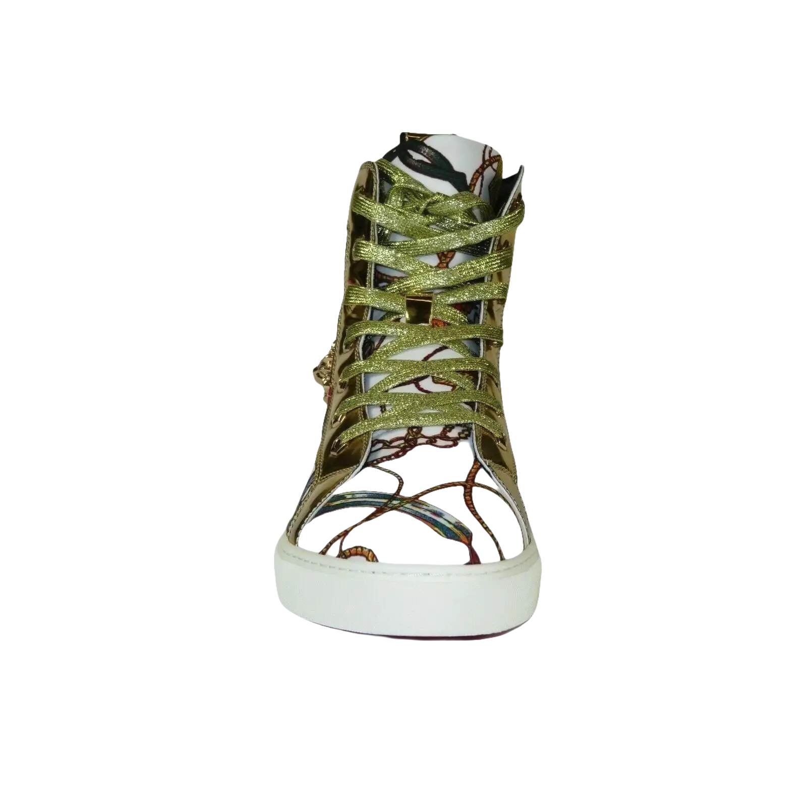 Mens High Top Shoes FIESSO by AURELIO GARCIA Chain Medusa Celebrity 2421 White - J.Valintin Men's Wear Legend - 95109