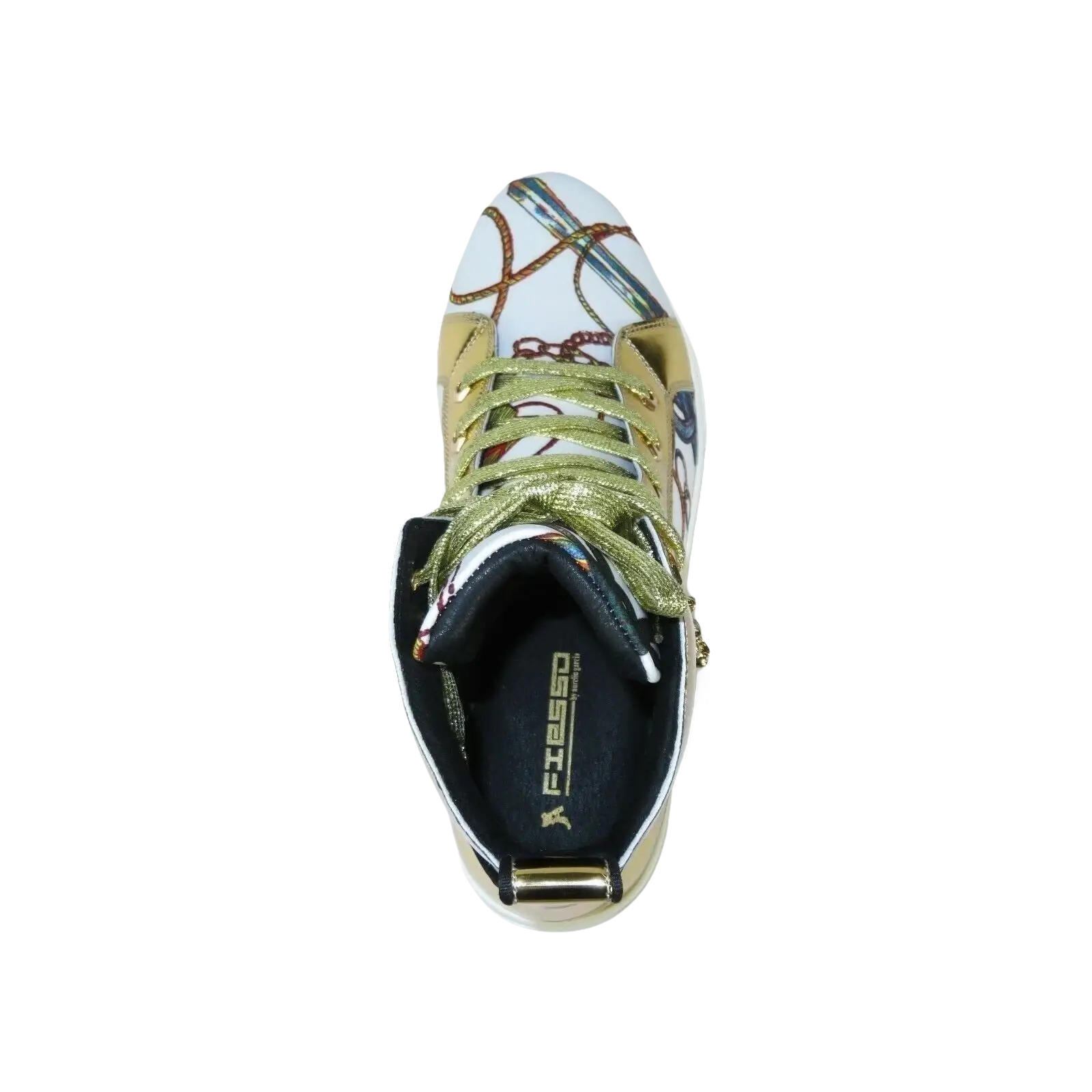 Mens High Top Shoes FIESSO by AURELIO GARCIA Chain Medusa Celebrity 2421 White - J.Valintin Men's Wear Legend - 95109
